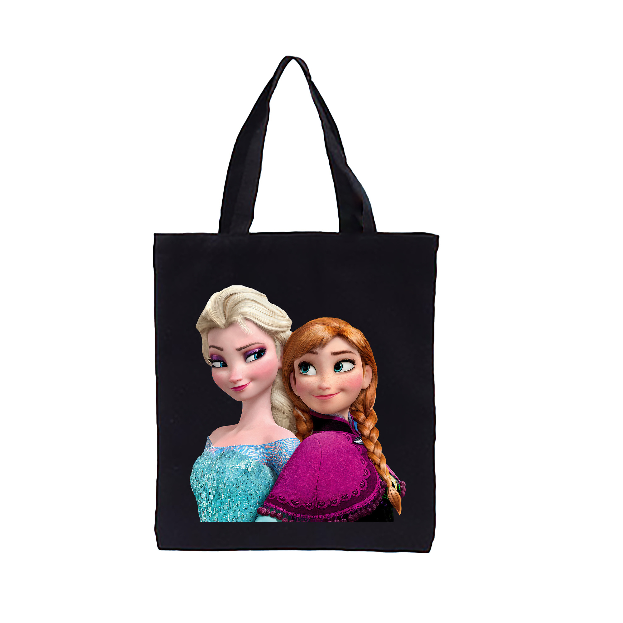 （画像用） アナと雪の女王 アンナ エルサ Frozen Anna Elsa 縦型キャンバス生地手提げバッグ　トートバッグ