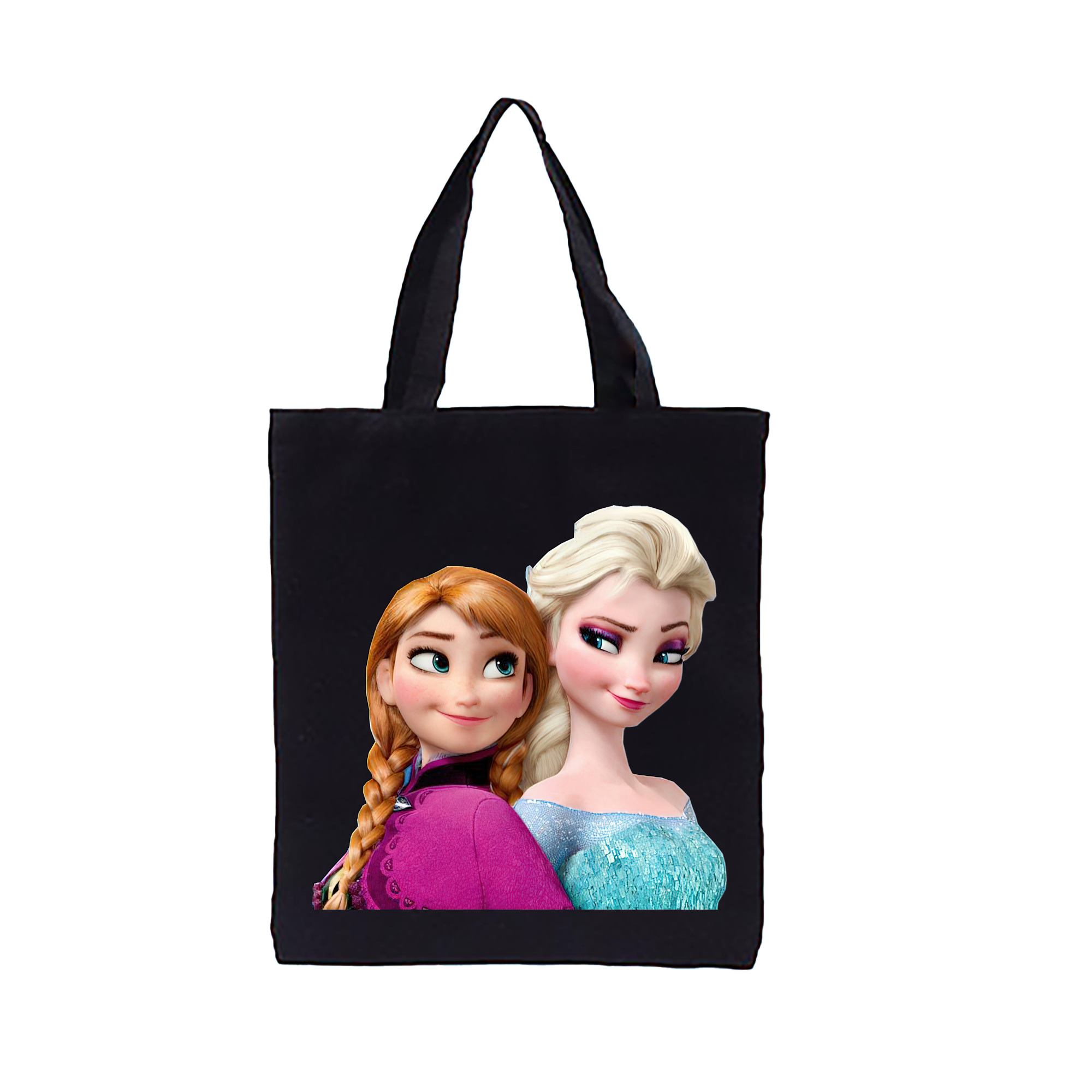 （画像用） アナと雪の女王 アンナ エルサ Frozen Anna Elsa 縦型キャンバス生地手提げバッグ　トートバッグ