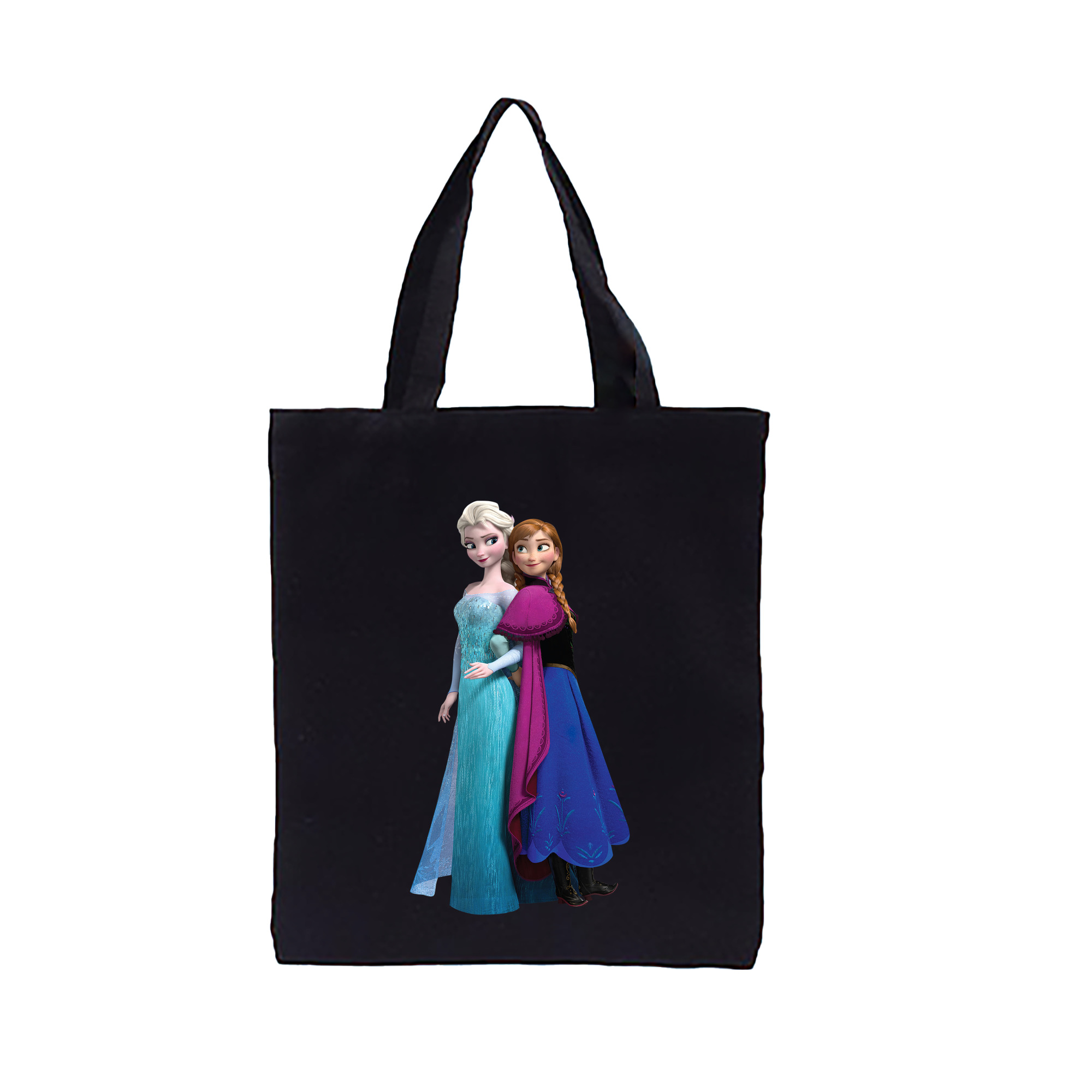 （画像用） アナと雪の女王 アンナ エルサ Frozen Anna Elsa 縦型キャンバス生地手提げバッグ　トートバッグ
