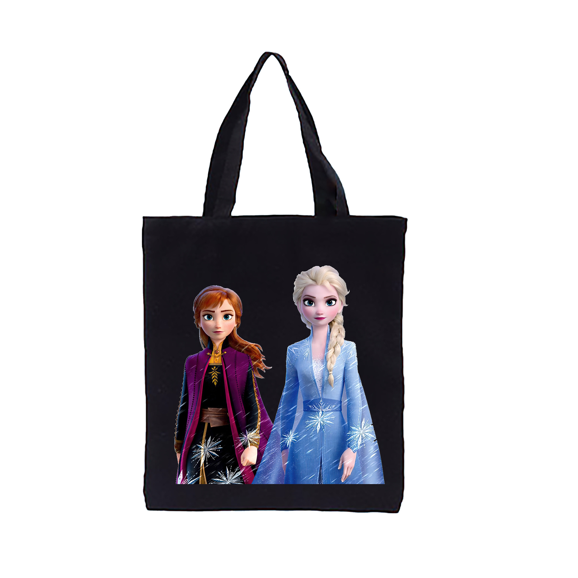 （画像用） アナと雪の女王 アンナ エルサ Frozen Anna Elsa 縦型キャンバス生地手提げバッグ　トートバッグ