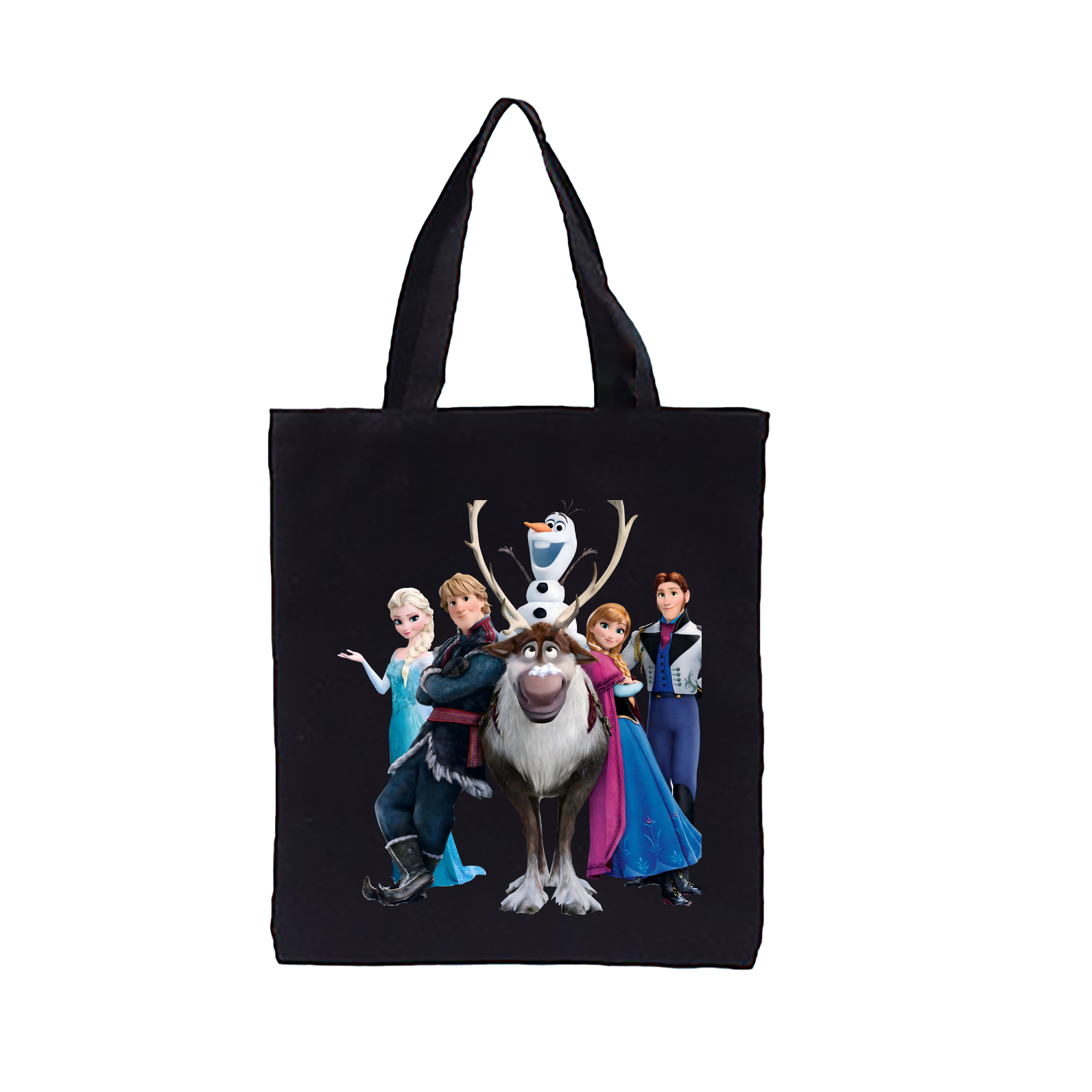 （画像用） アナと雪の女王 アンナ エルサ Frozen Anna Elsa 縦型キャンバス生地手提げバッグ　トートバッグ
