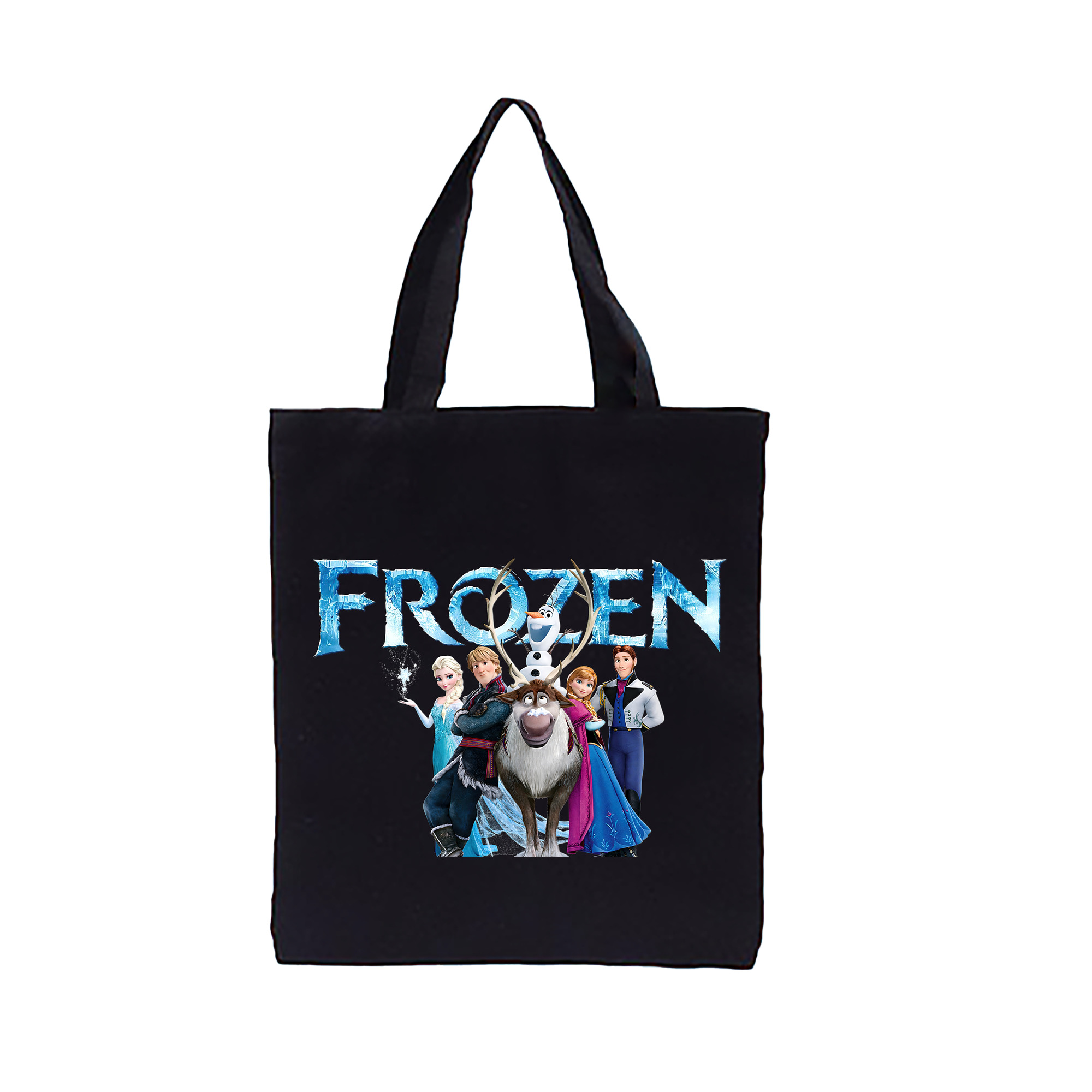 （画像用） アナと雪の女王 アンナ エルサ Frozen Anna Elsa 縦型キャンバス生地手提げバッグ　トートバッグ