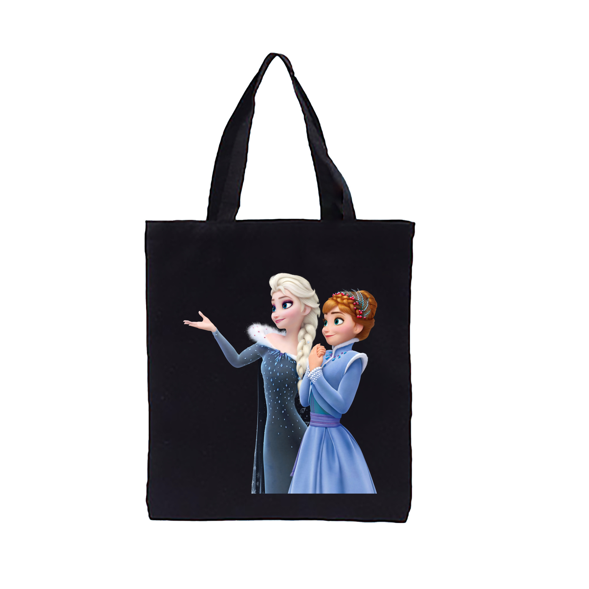 （画像用） アナと雪の女王 アンナ エルサ Frozen Anna Elsa 縦型キャンバス生地手提げバッグ　トートバッグ