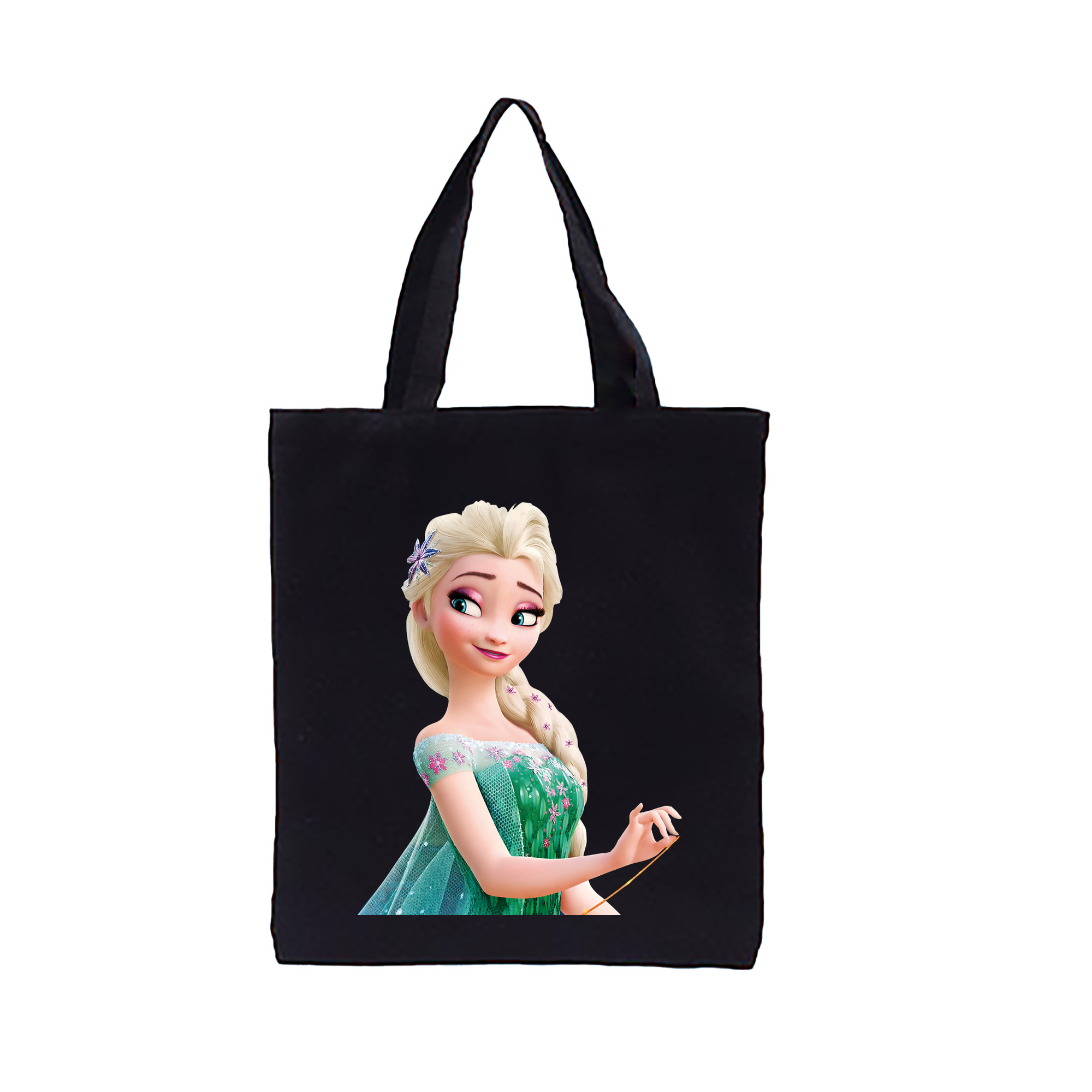 （画像用） アナと雪の女王 アンナ エルサ Frozen Anna Elsa 縦型キャンバス生地手提げバッグ　トートバッグ
