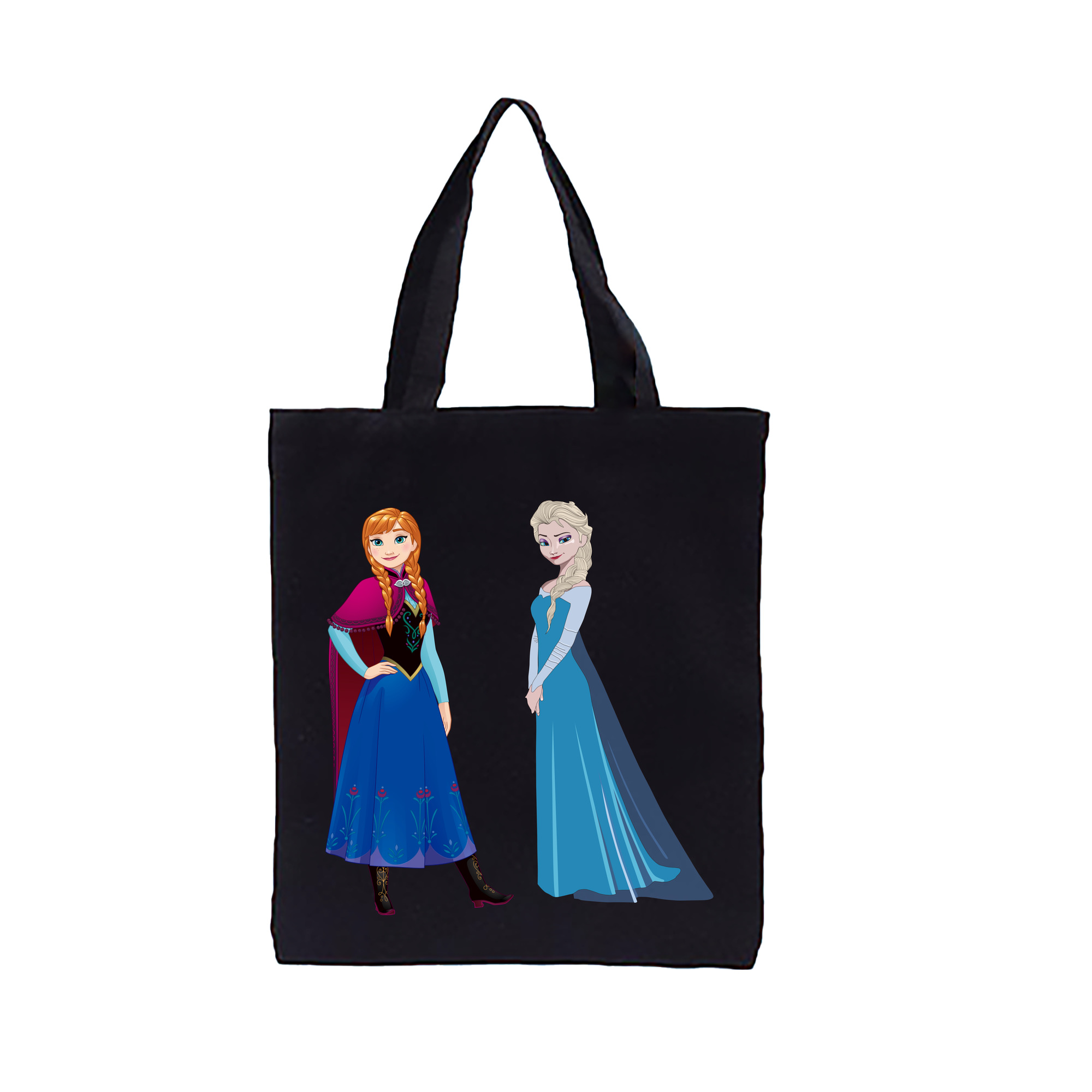 （画像用） アナと雪の女王 アンナ エルサ Frozen Anna Elsa 縦型キャンバス生地手提げバッグ　トートバッグ