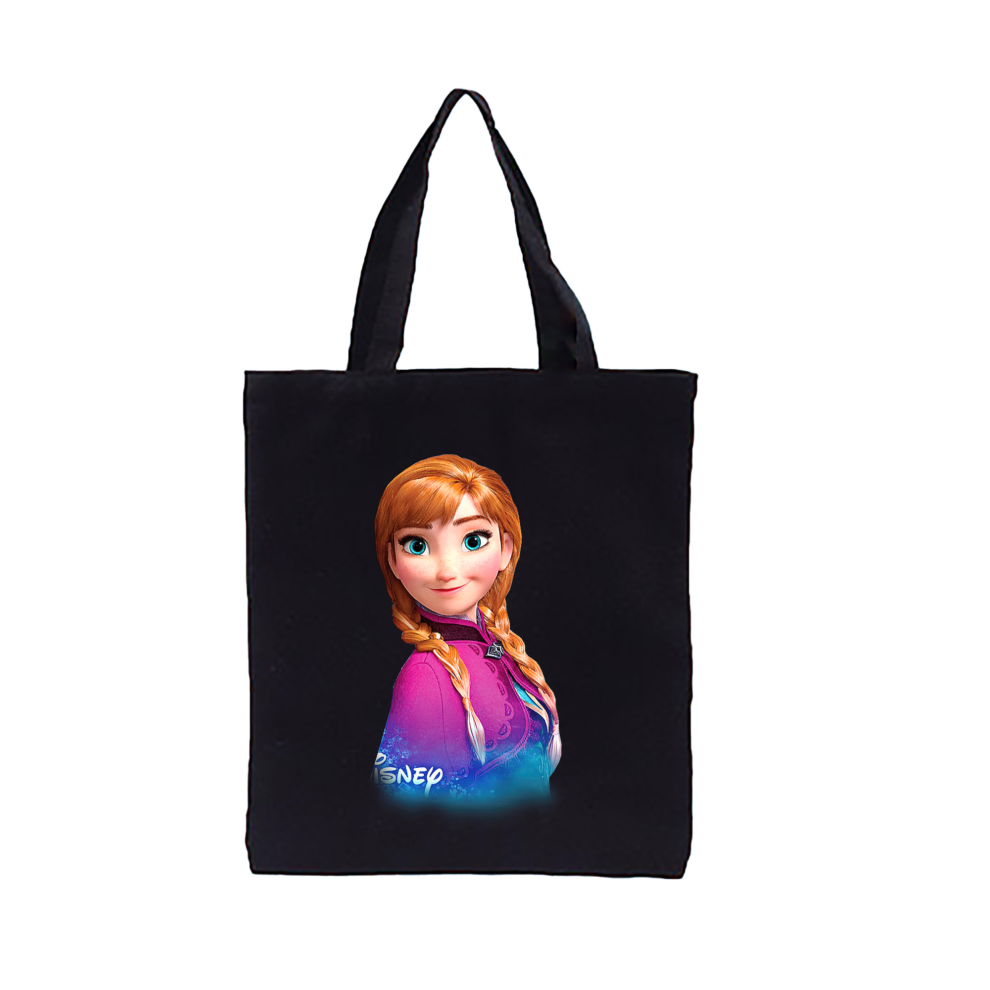 （画像用） アナと雪の女王 アンナ エルサ Frozen Anna Elsa 縦型キャンバス生地手提げバッグ　トートバッグ