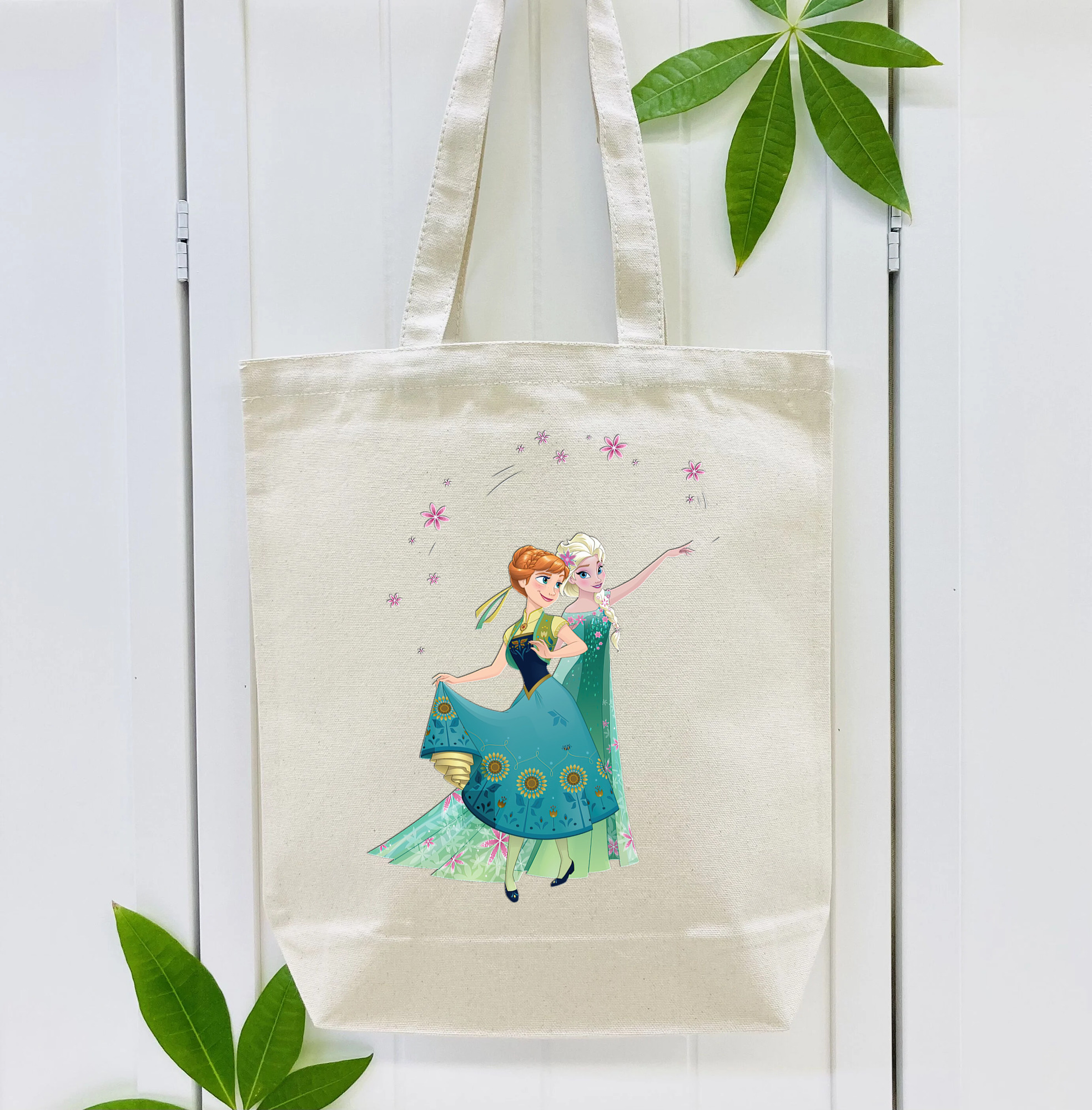 アナと雪の女王 アンナ エルサ Frozen Anna Elsa 縦型キャンバス生地手提げバッグ　トートバッグ