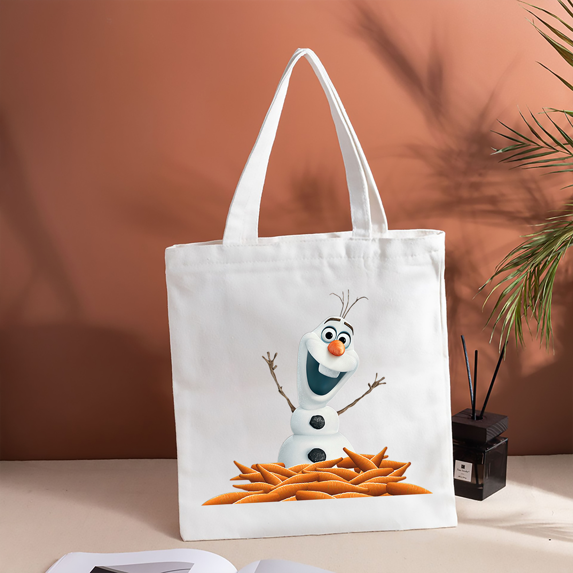 アナと雪の女王 アンナ エルサ Frozen Anna Elsa 縦型キャンバス生地手提げバッグ　トートバッグ