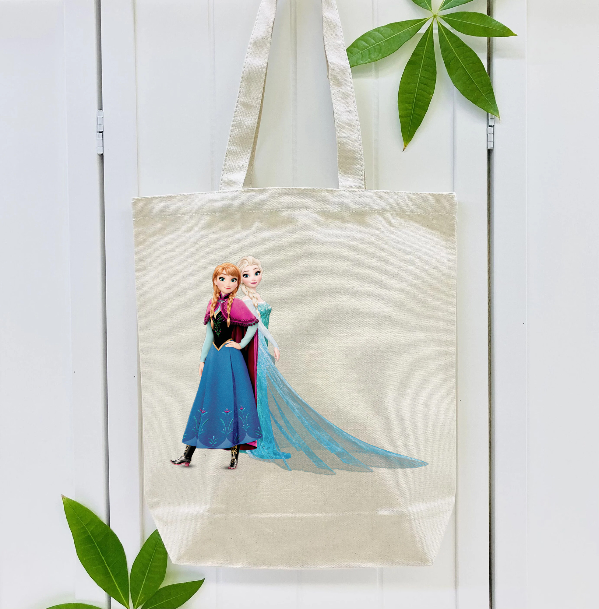 アナと雪の女王 アンナ エルサ Frozen Anna Elsa 縦型キャンバス生地手提げバッグ　トートバッグ