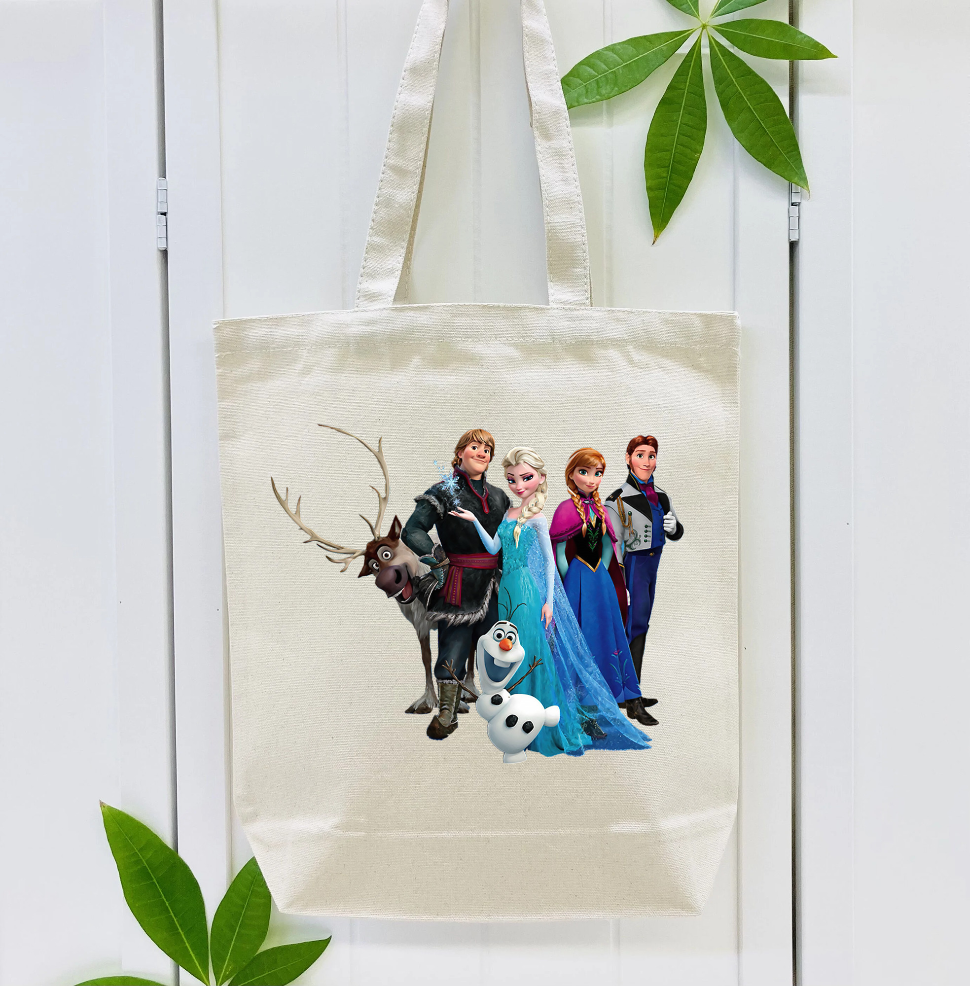 アナと雪の女王 アンナ エルサ Frozen Anna Elsa 縦型キャンバス生地手提げバッグ　トートバッグ