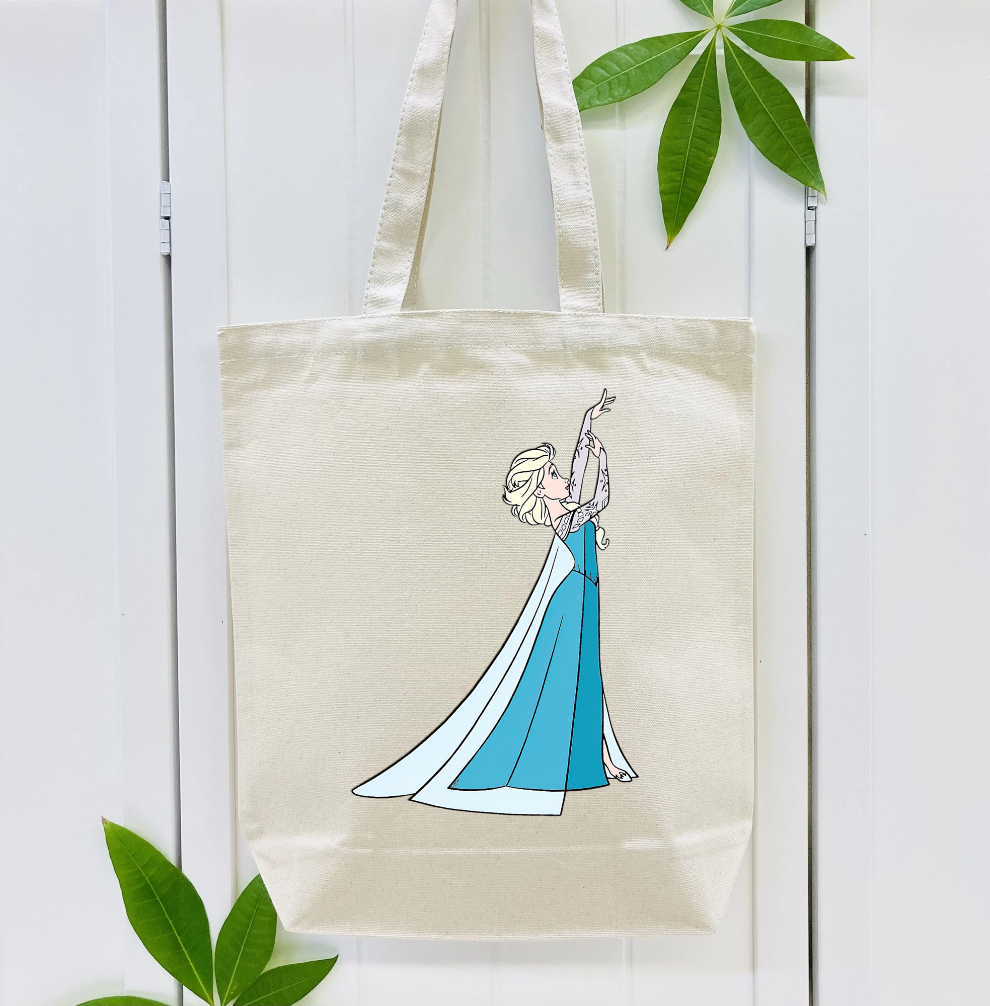 アナと雪の女王 アンナ エルサ Frozen Anna Elsa 縦型キャンバス生地手提げバッグ　トートバッグ