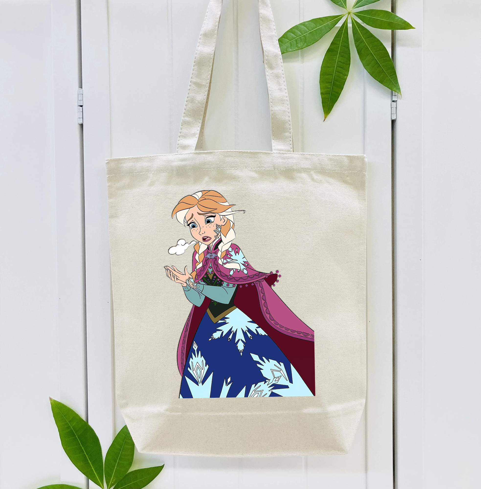 アナと雪の女王 アンナ エルサ Frozen Anna Elsa 縦型キャンバス生地手提げバッグ　トートバッグ