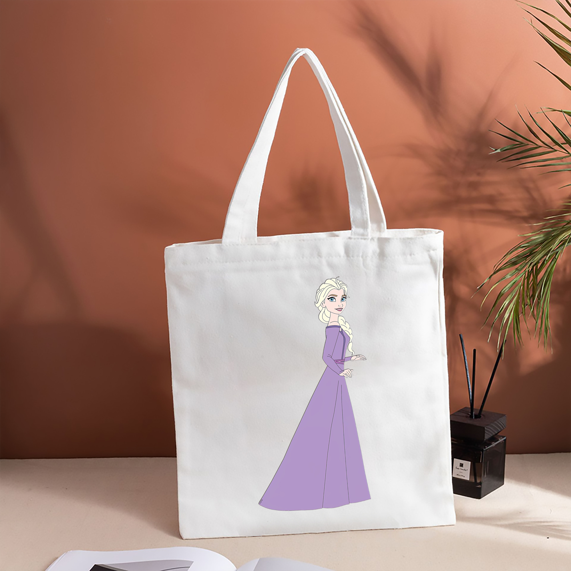 アナと雪の女王 アンナ エルサ Frozen Anna Elsa 縦型キャンバス生地手提げバッグ　トートバッグ