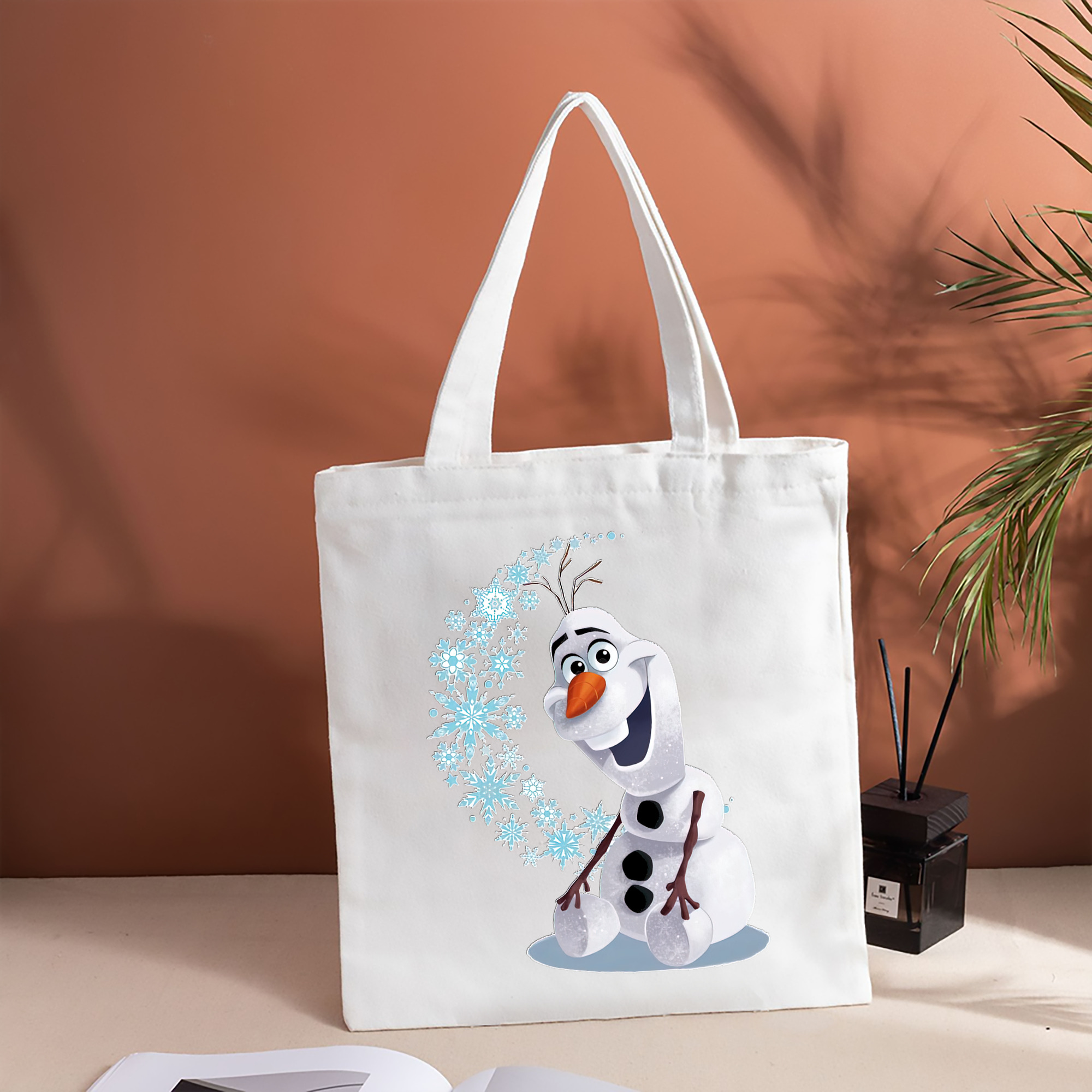 アナと雪の女王 アンナ エルサ Frozen Anna Elsa 縦型キャンバス生地手提げバッグ　トートバッグ