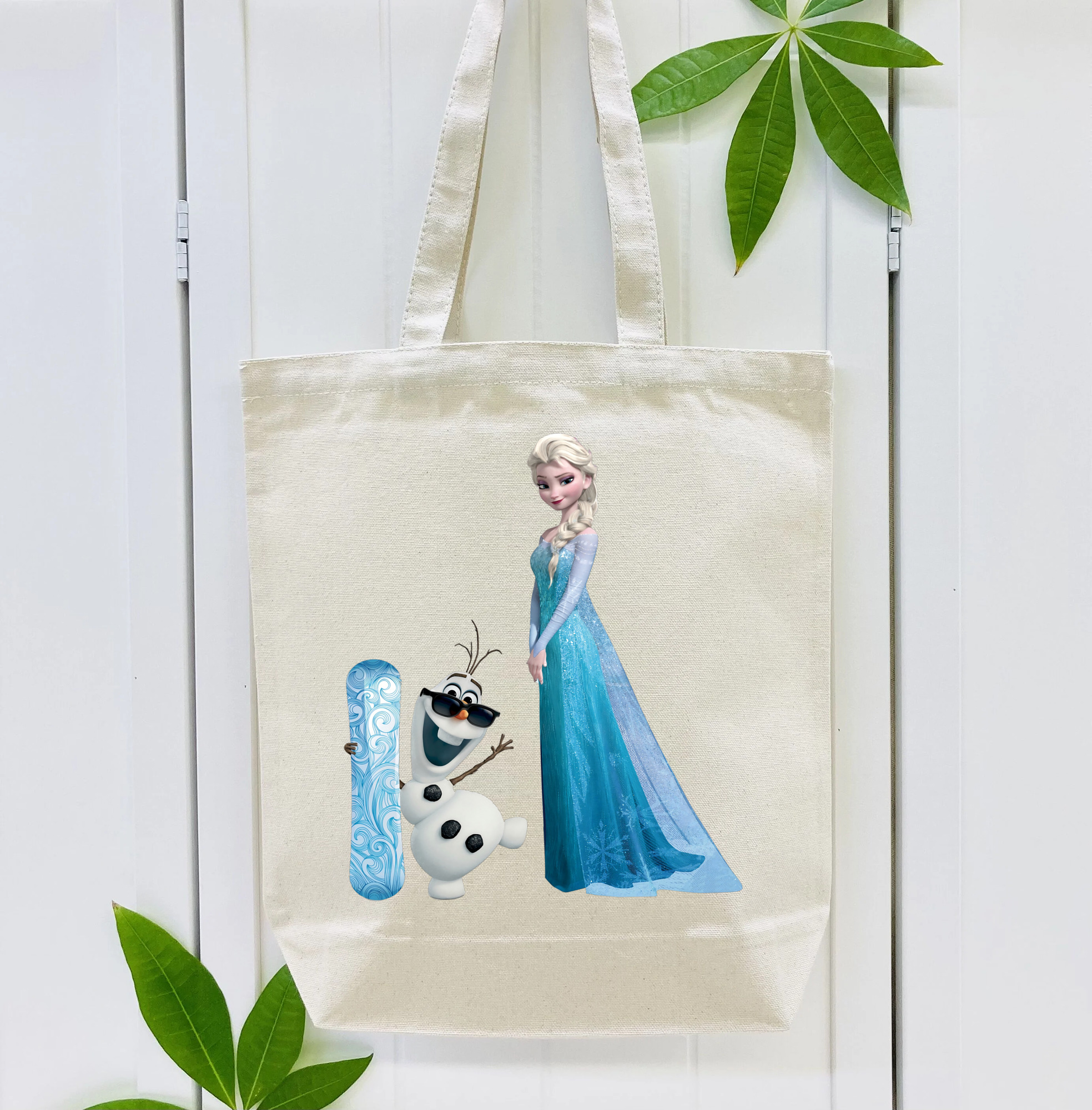 アナと雪の女王 アンナ エルサ Frozen Anna Elsa 縦型キャンバス生地手提げバッグ　トートバッグ