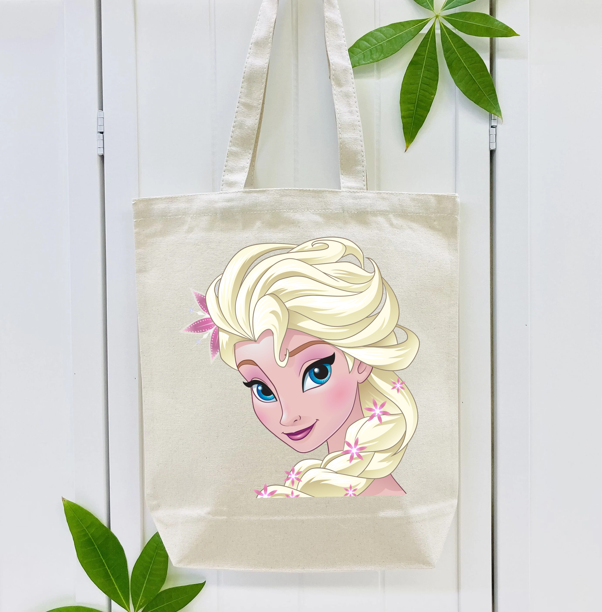 アナと雪の女王 アンナ エルサ Frozen Anna Elsa 縦型キャンバス生地手提げバッグ　トートバッグ
