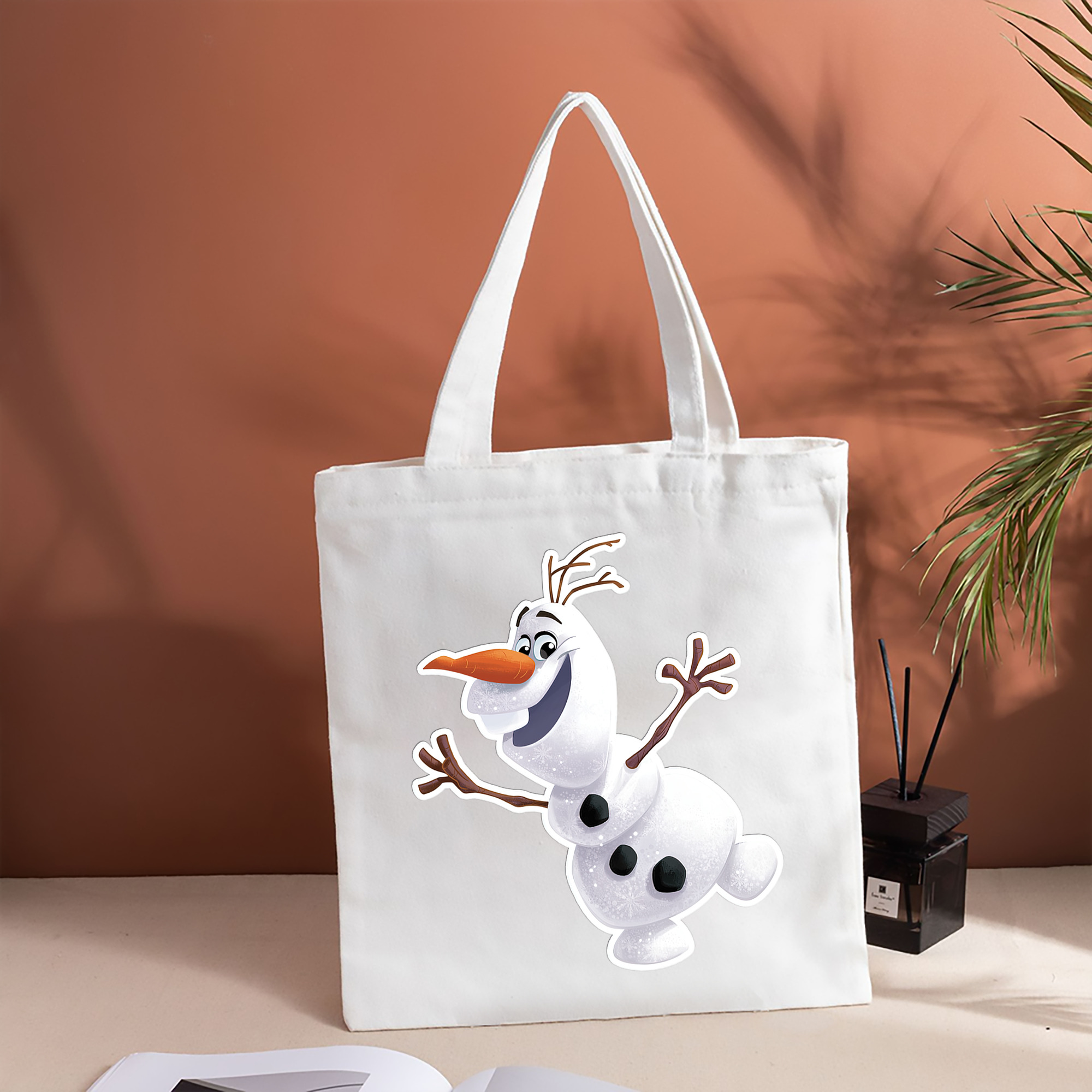 アナと雪の女王 アンナ エルサ Frozen Anna Elsa 縦型キャンバス生地手提げバッグ　トートバッグ
