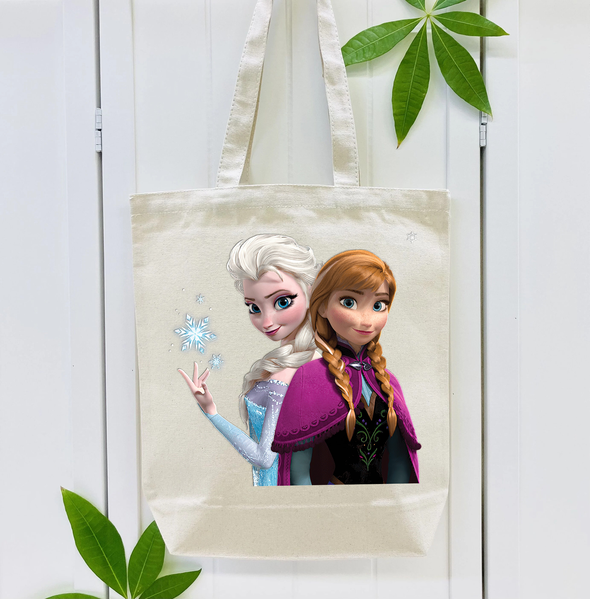アナと雪の女王 アンナ エルサ Frozen Anna Elsa 縦型キャンバス生地手提げバッグ　トートバッグ