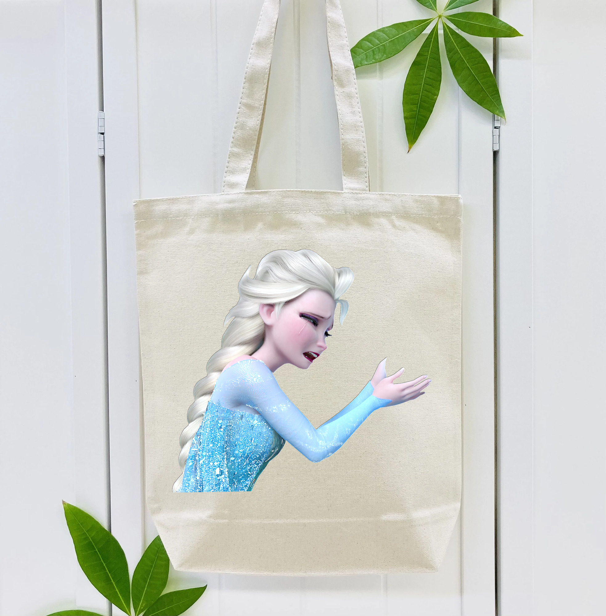 アナと雪の女王 アンナ エルサ Frozen Anna Elsa 縦型キャンバス生地手提げバッグ　トートバッグ