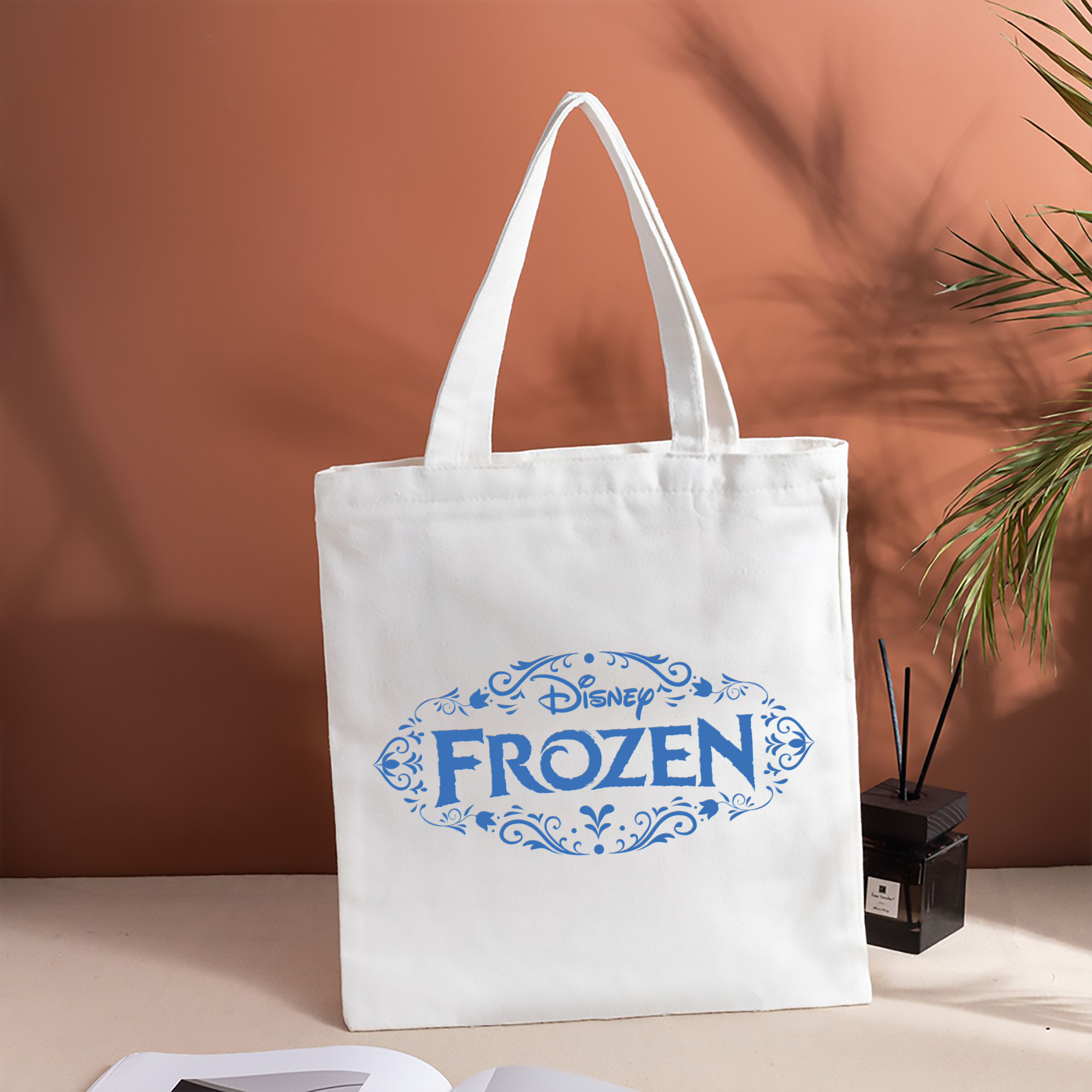 アナと雪の女王 アンナ エルサ Frozen Anna Elsa 縦型キャンバス生地手提げバッグ　トートバッグ