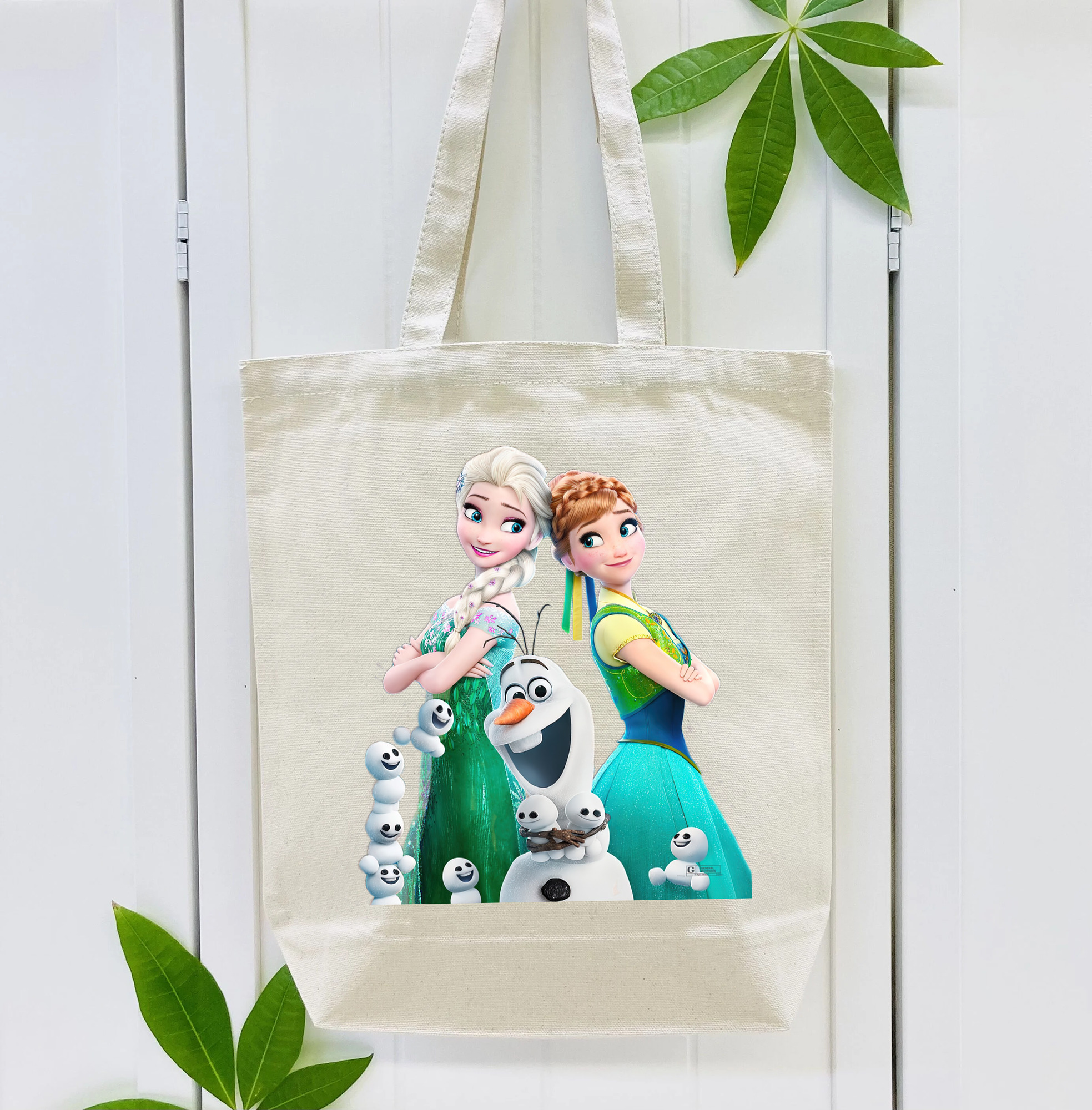 アナと雪の女王 アンナ エルサ Frozen Anna Elsa 縦型キャンバス生地手提げバッグ　トートバッグ