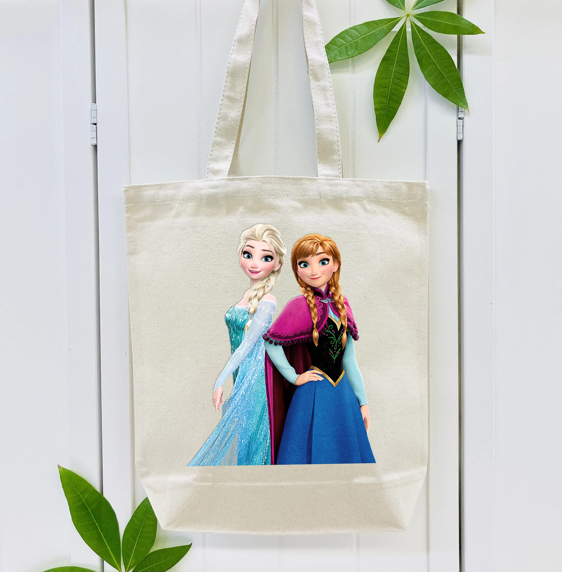 アナと雪の女王 アンナ エルサ Frozen Anna Elsa 縦型キャンバス生地手提げバッグ　トートバッグ