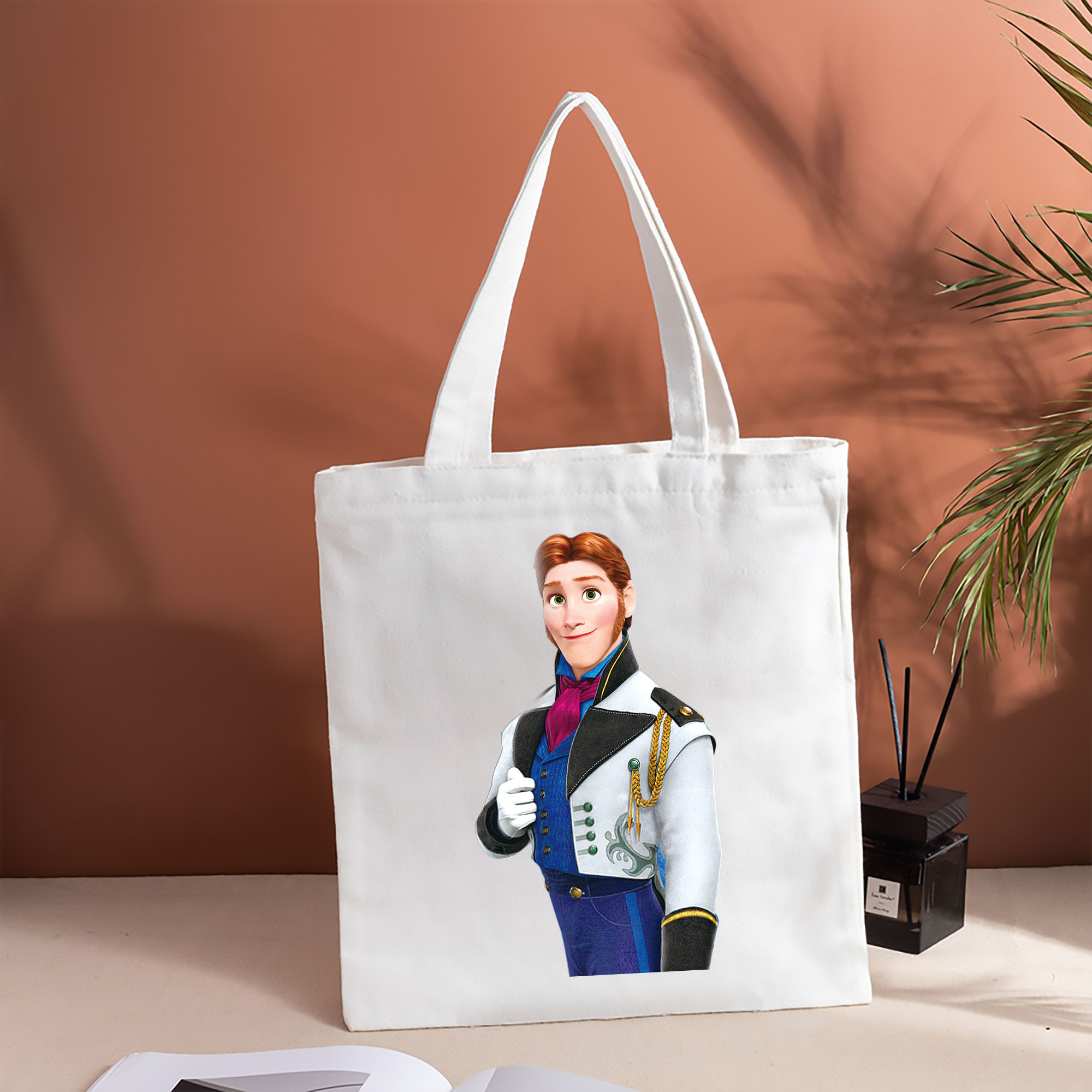 アナと雪の女王 アンナ エルサ Frozen Anna Elsa 縦型キャンバス生地手提げバッグ　トートバッグ