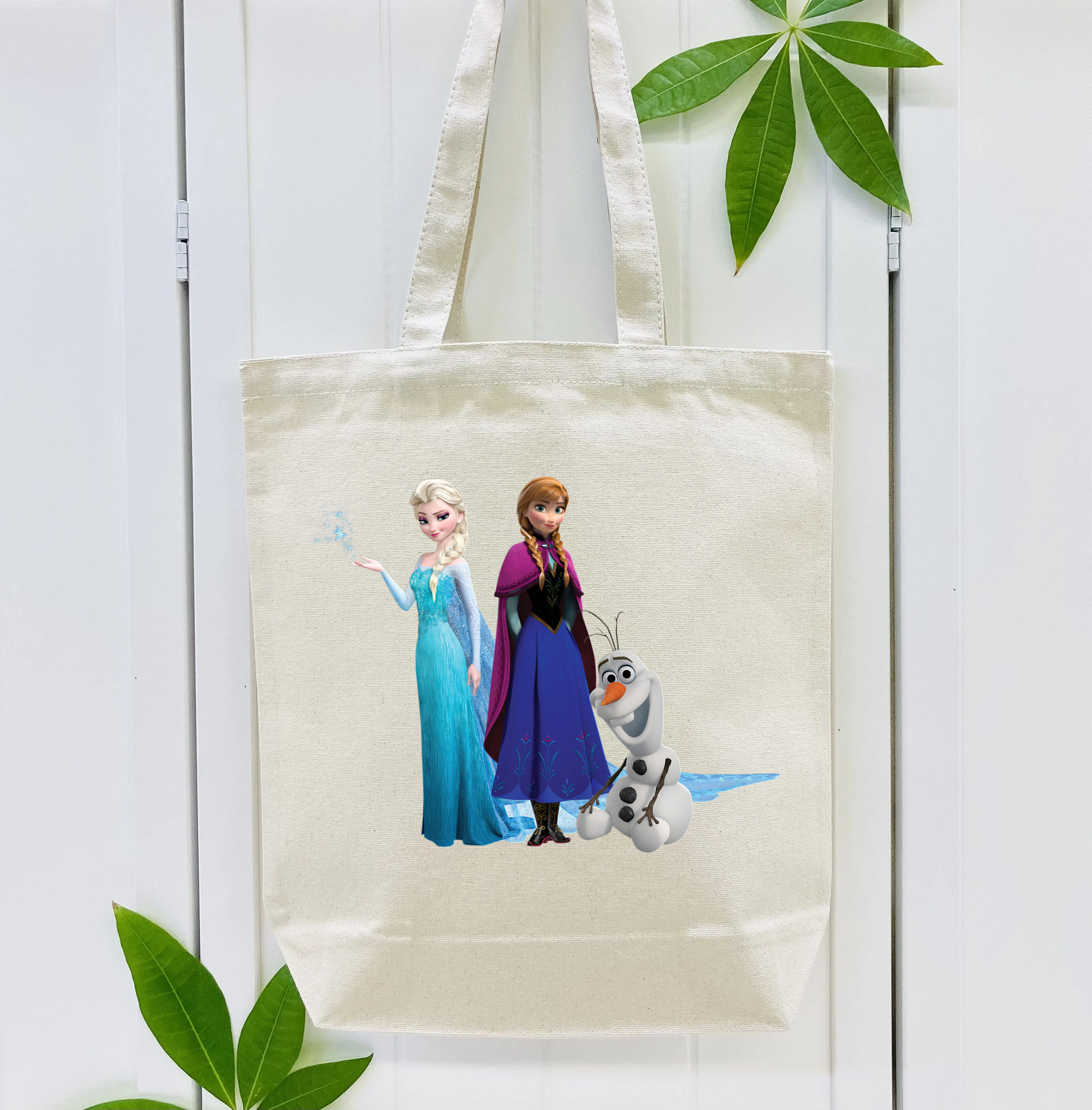 アナと雪の女王 アンナ エルサ Frozen Anna Elsa 縦型キャンバス生地手提げバッグ　トートバッグ