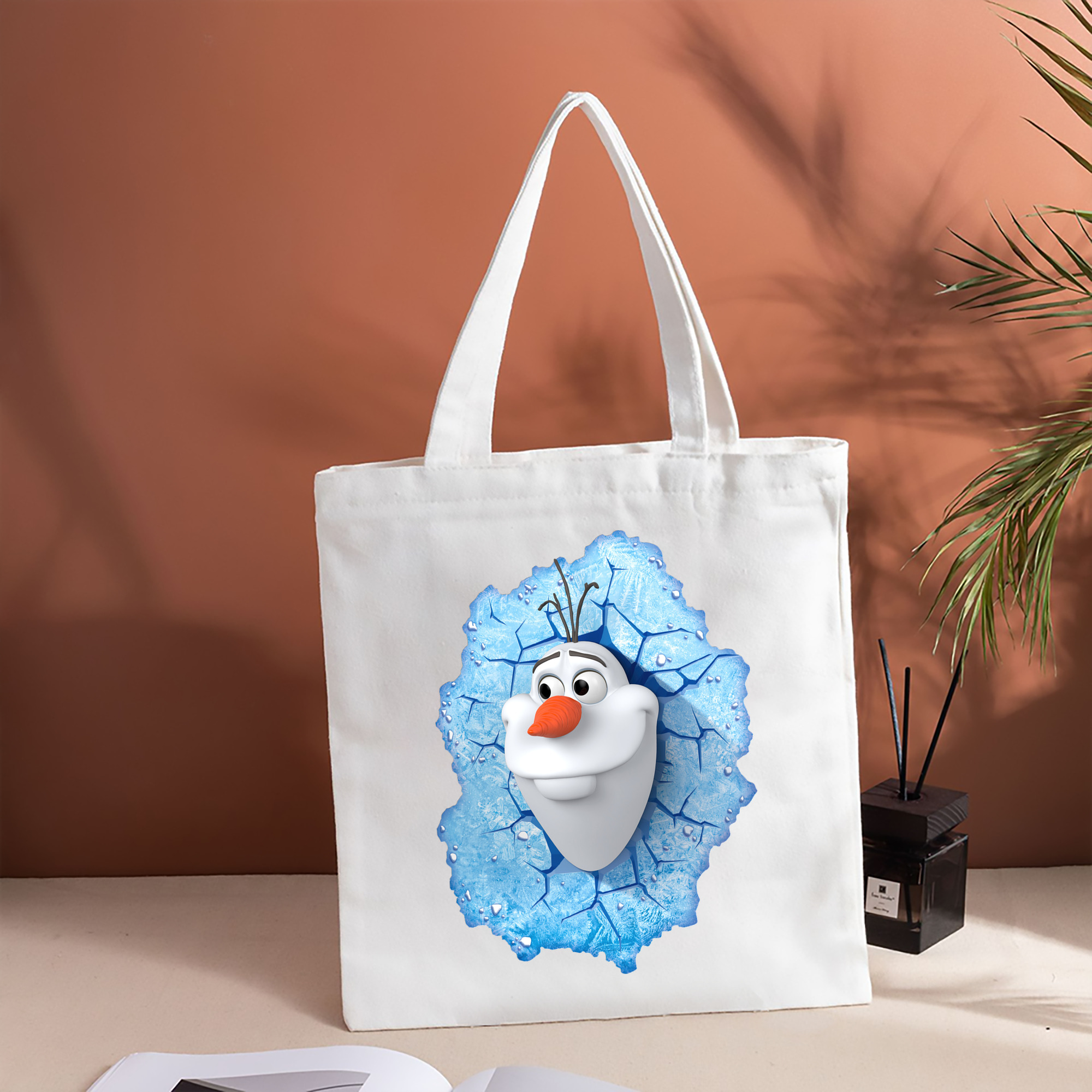 アナと雪の女王 アンナ エルサ Frozen Anna Elsa 縦型キャンバス生地手提げバッグ　トートバッグ