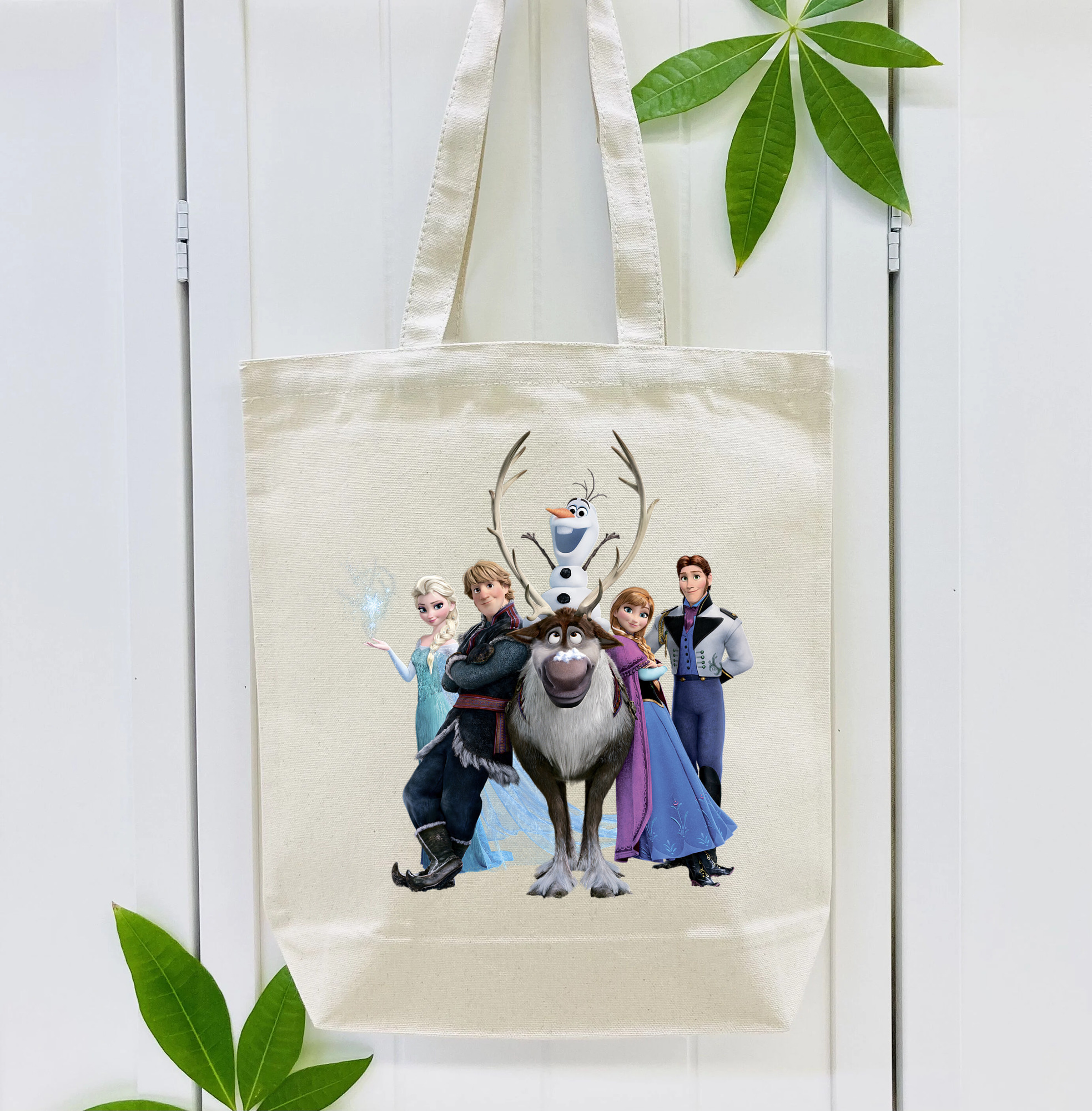 アナと雪の女王 アンナ エルサ Frozen Anna Elsa 縦型キャンバス生地手提げバッグ　トートバッグ