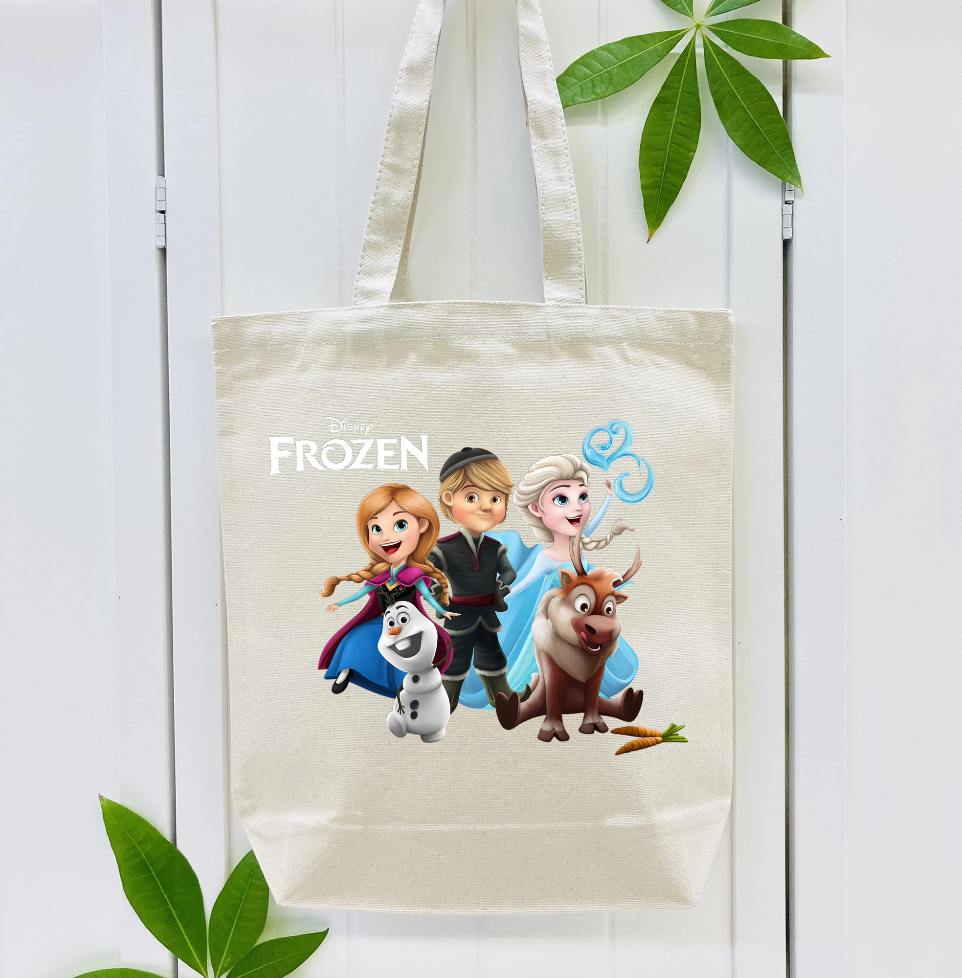 アナと雪の女王 アンナ エルサ Frozen Anna Elsa 縦型キャンバス生地手提げバッグ　トートバッグ