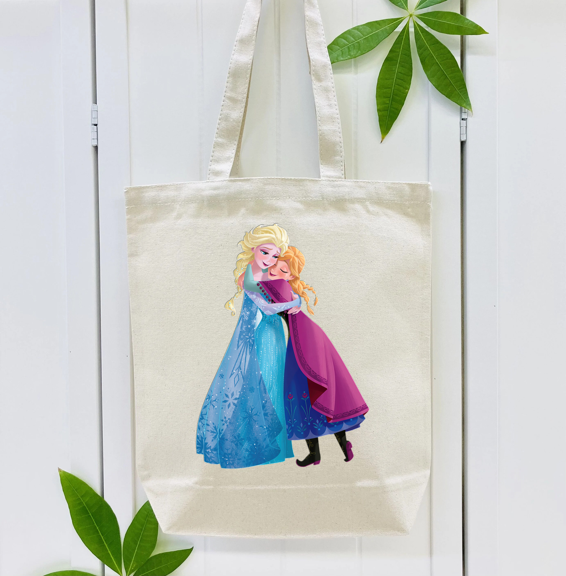 アナと雪の女王 アンナ エルサ Frozen Anna Elsa 縦型キャンバス生地手提げバッグ　トートバッグ