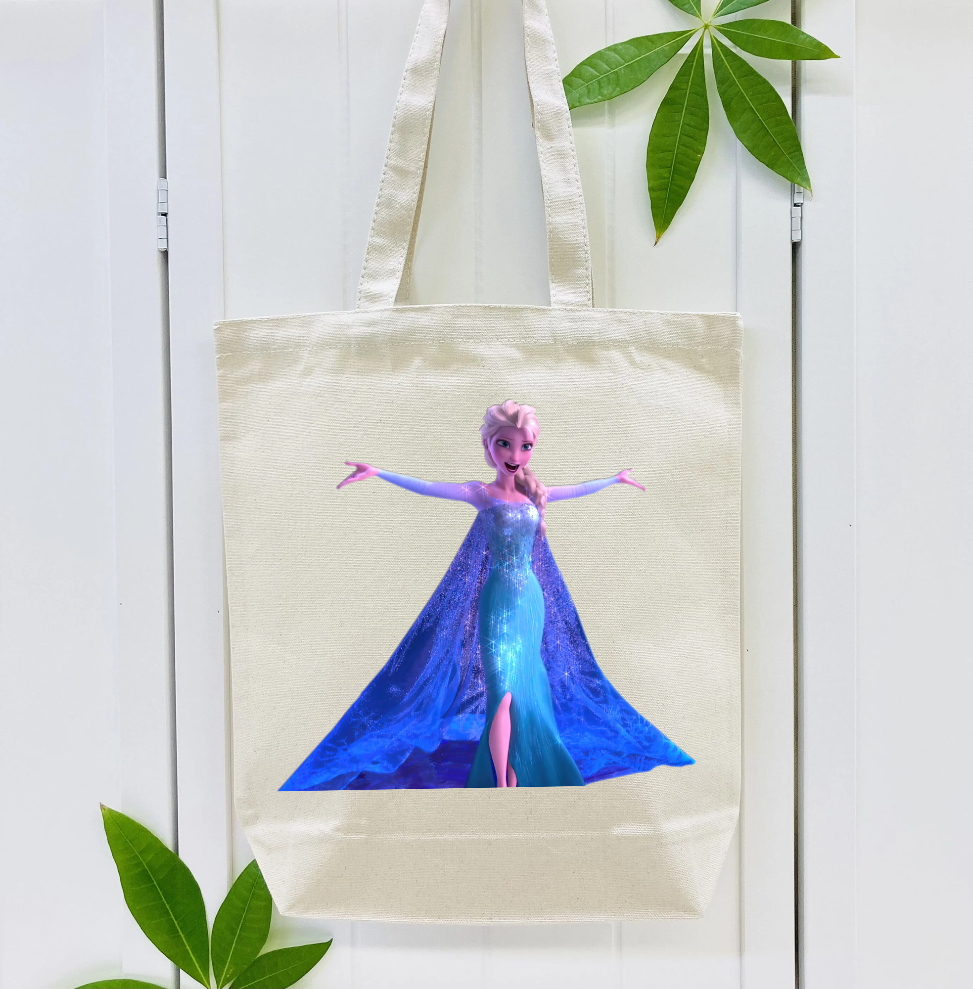 アナと雪の女王 アンナ エルサ Frozen Anna Elsa 縦型キャンバス生地手提げバッグ　トートバッグ