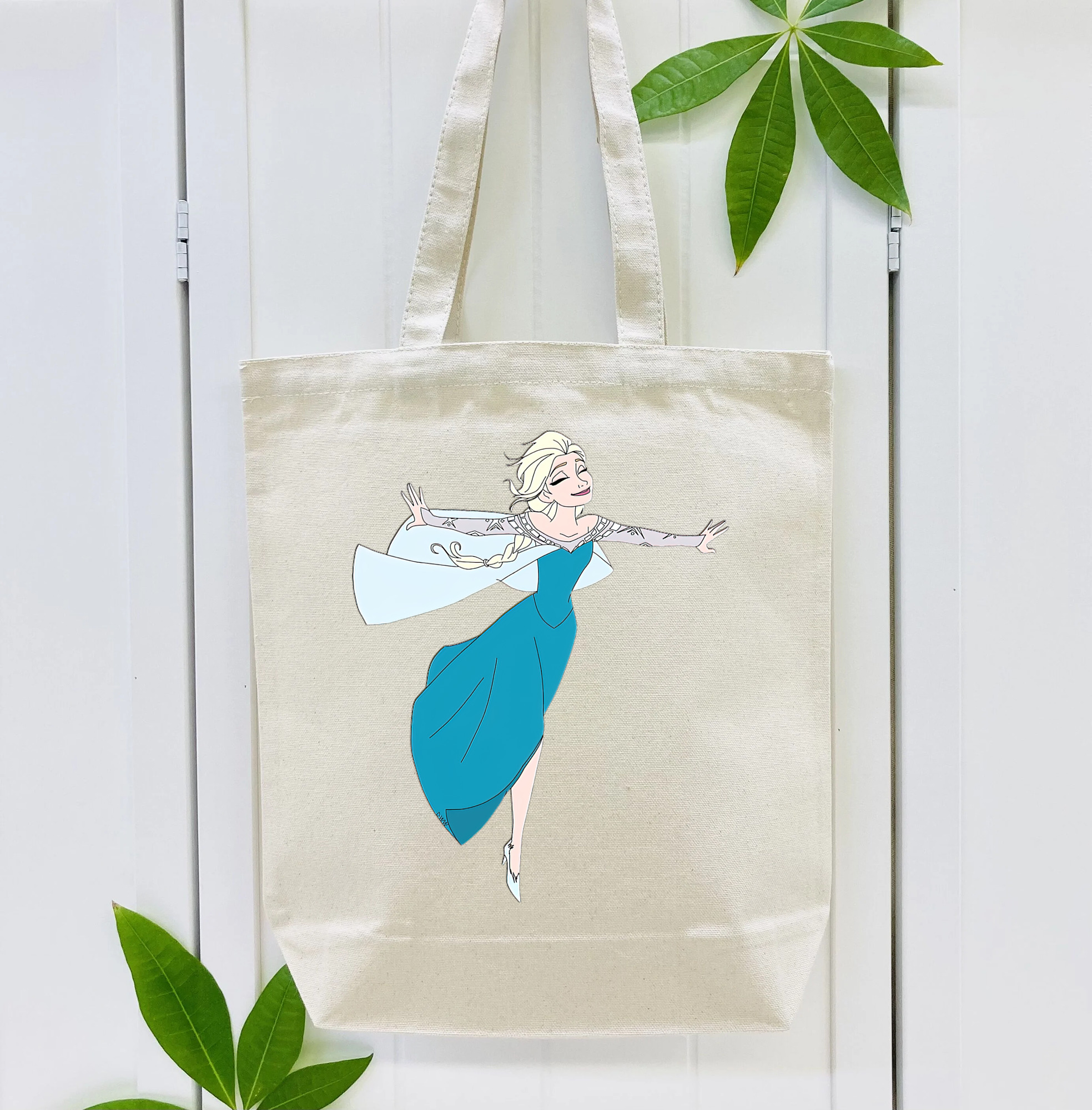 アナと雪の女王 アンナ エルサ Frozen Anna Elsa 縦型キャンバス生地手提げバッグ　トートバッグ