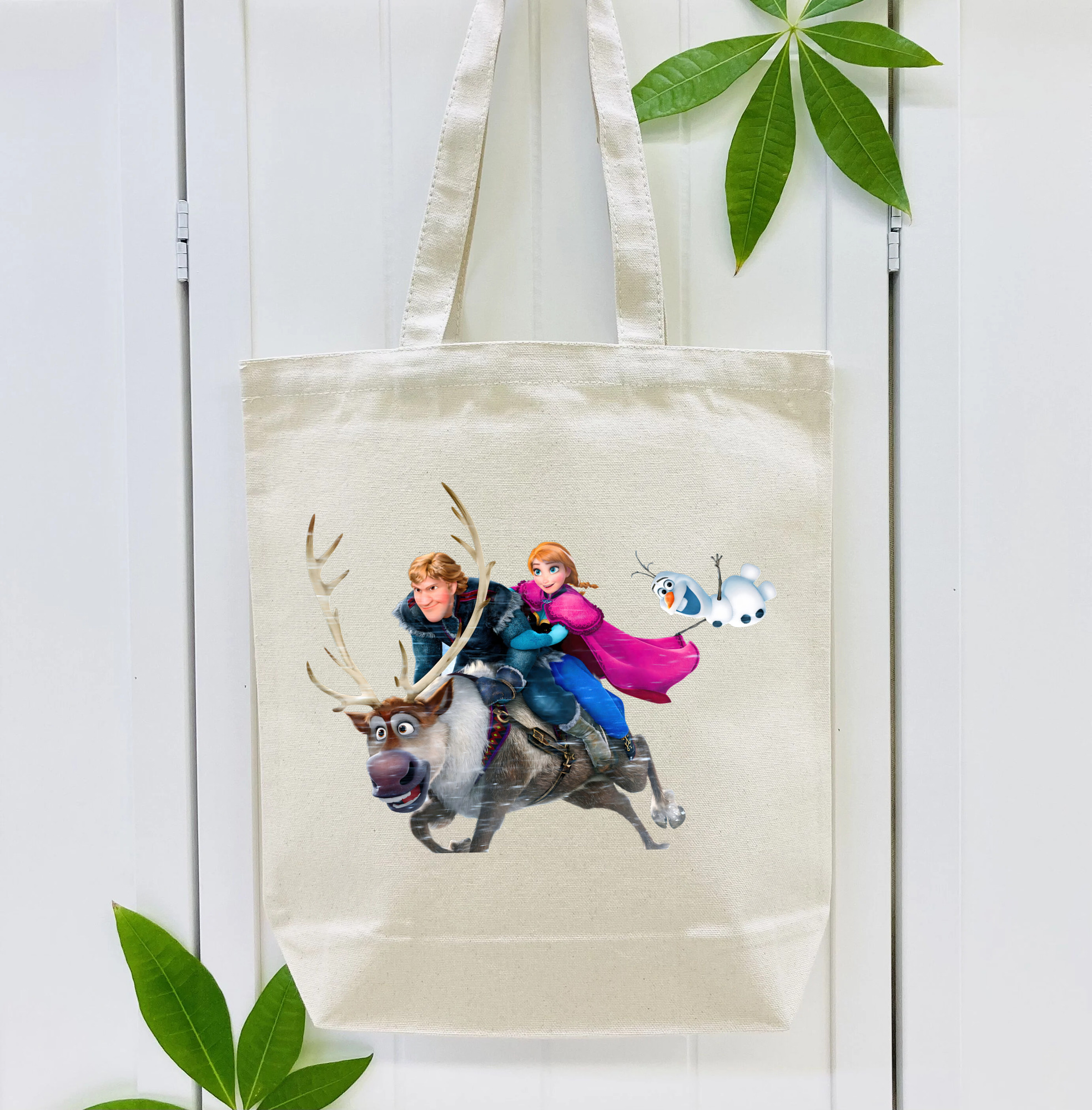 アナと雪の女王 アンナ エルサ Frozen Anna Elsa 縦型キャンバス生地手提げバッグ　トートバッグ