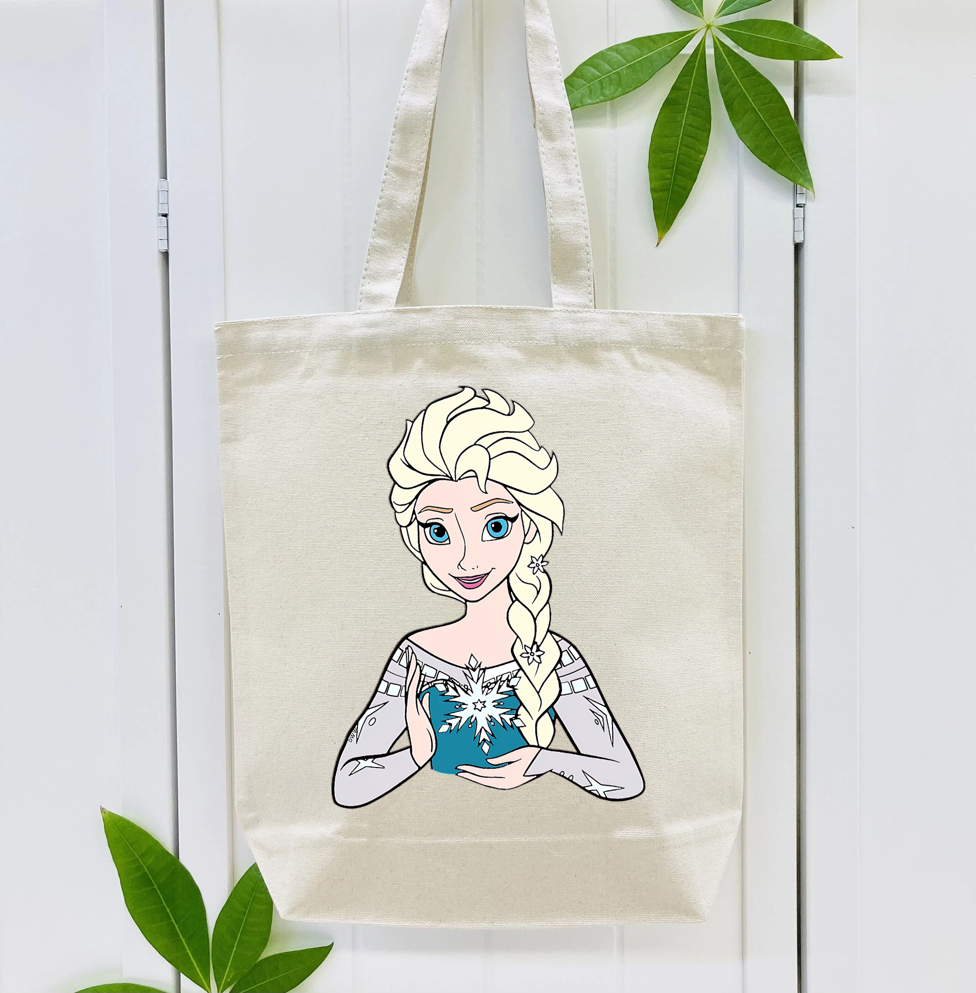 アナと雪の女王 アンナ エルサ Frozen Anna Elsa 縦型キャンバス生地手提げバッグ　トートバッグ