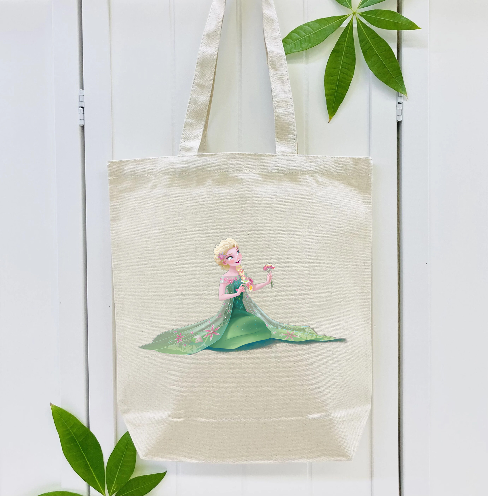アナと雪の女王 アンナ エルサ Frozen Anna Elsa 縦型キャンバス生地手提げバッグ　トートバッグ