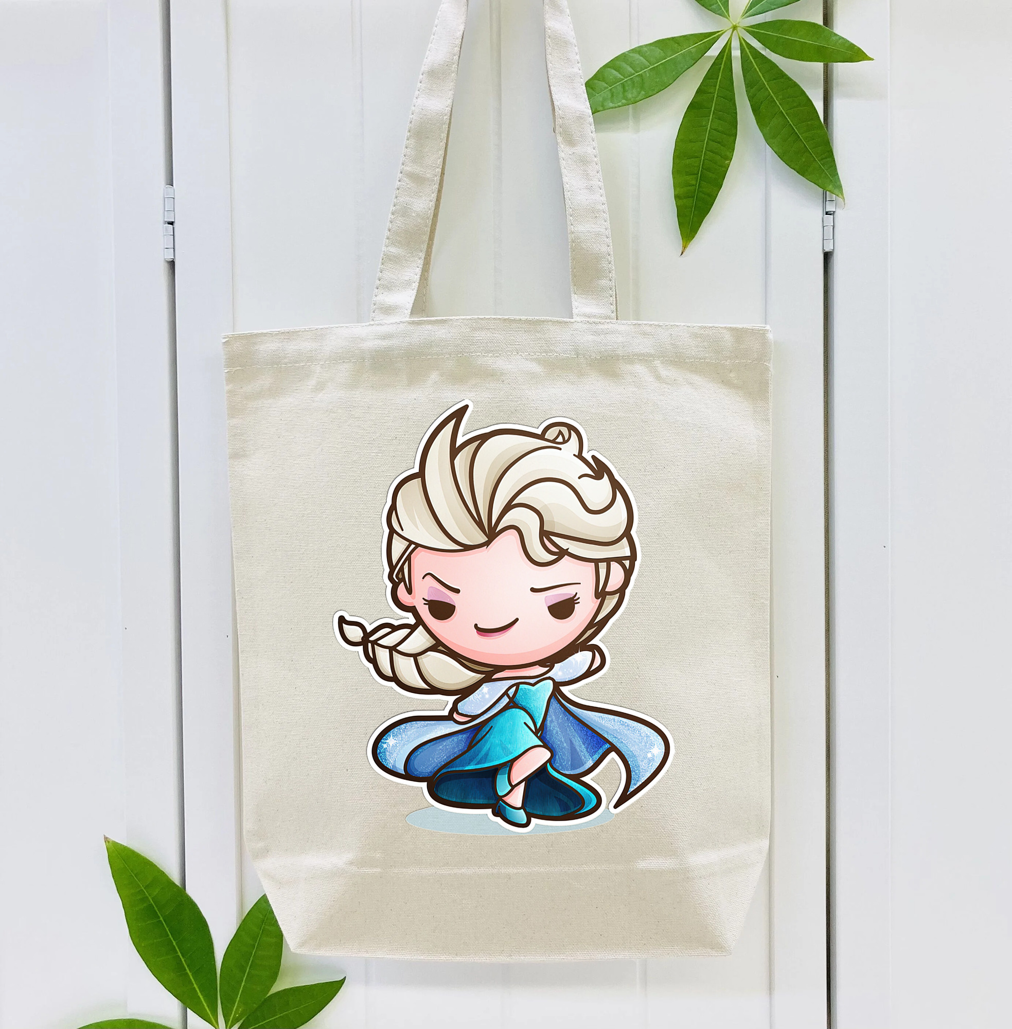 アナと雪の女王 アンナ エルサ Frozen Anna Elsa 縦型キャンバス生地手提げバッグ　トートバッグ