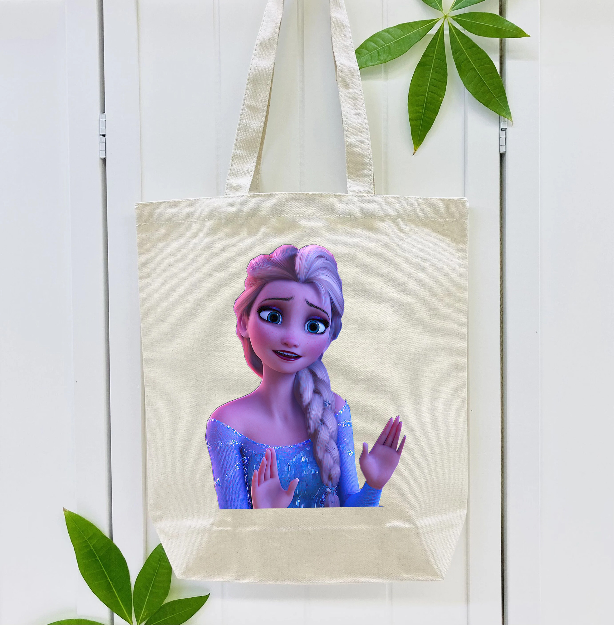 アナと雪の女王 アンナ エルサ Frozen Anna Elsa 縦型キャンバス生地手提げバッグ　トートバッグ