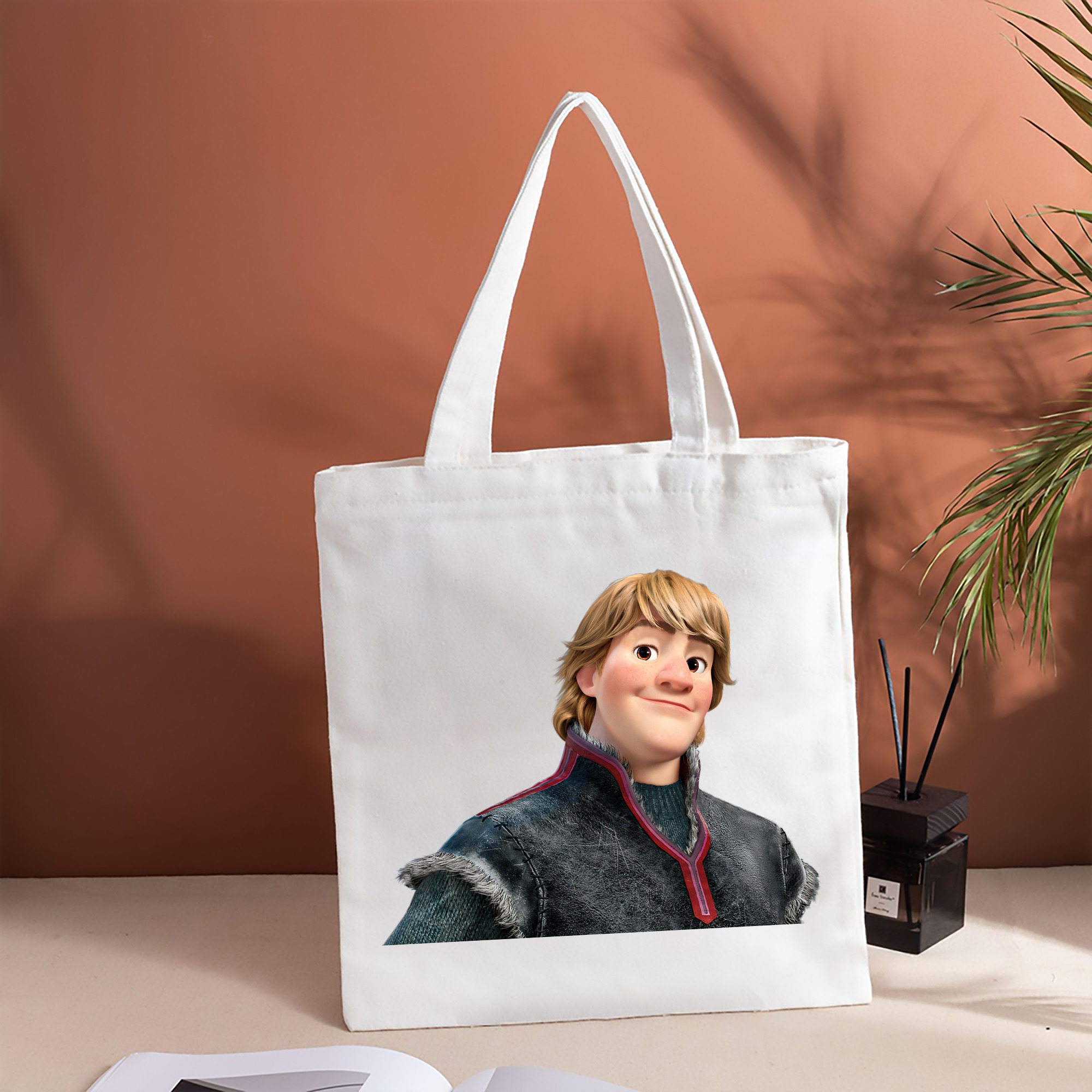 アナと雪の女王 アンナ エルサ Frozen Anna Elsa 縦型キャンバス生地手提げバッグ　トートバッグ