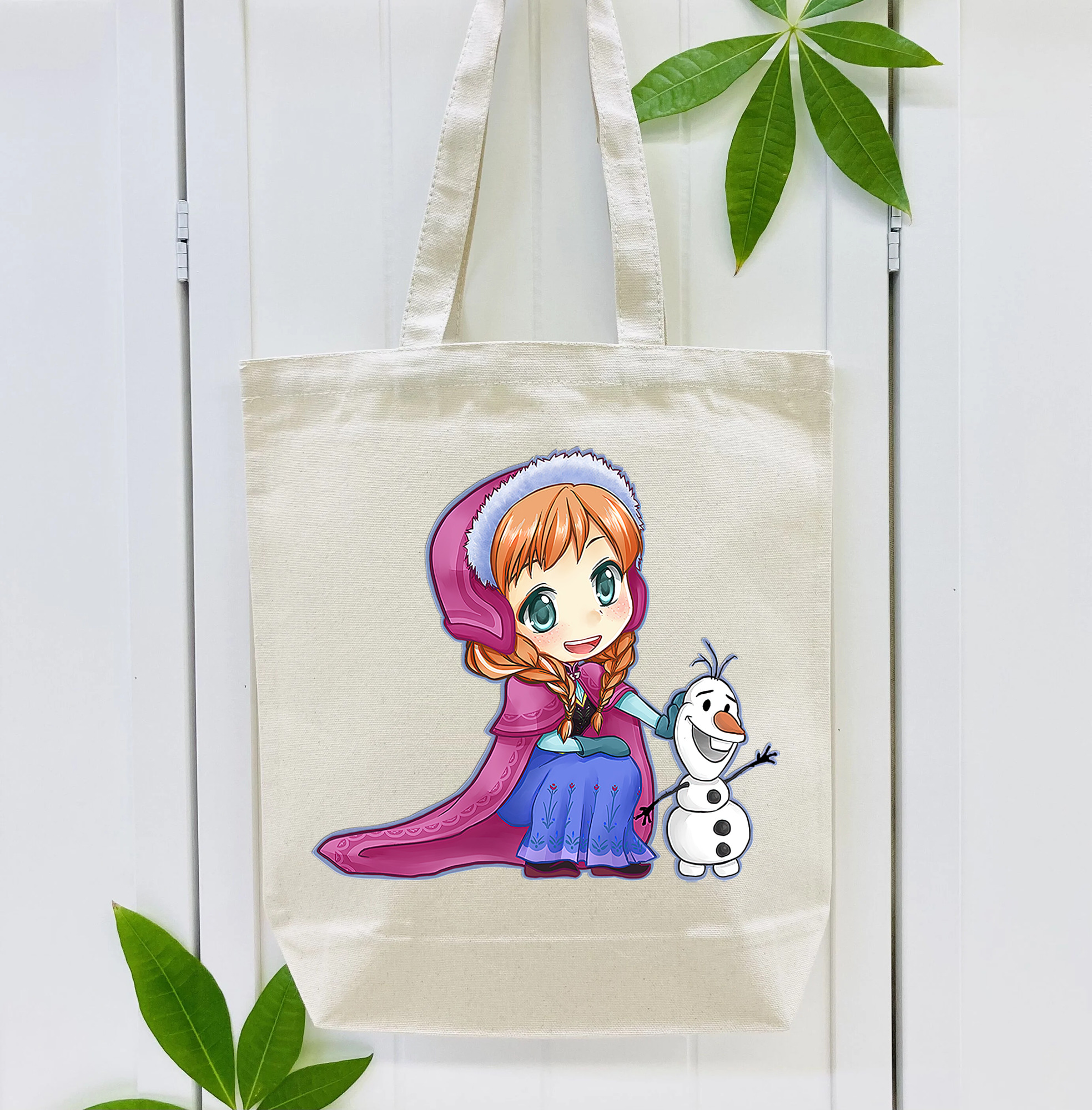 アナと雪の女王 アンナ エルサ Frozen Anna Elsa 縦型キャンバス生地手提げバッグ　トートバッグ