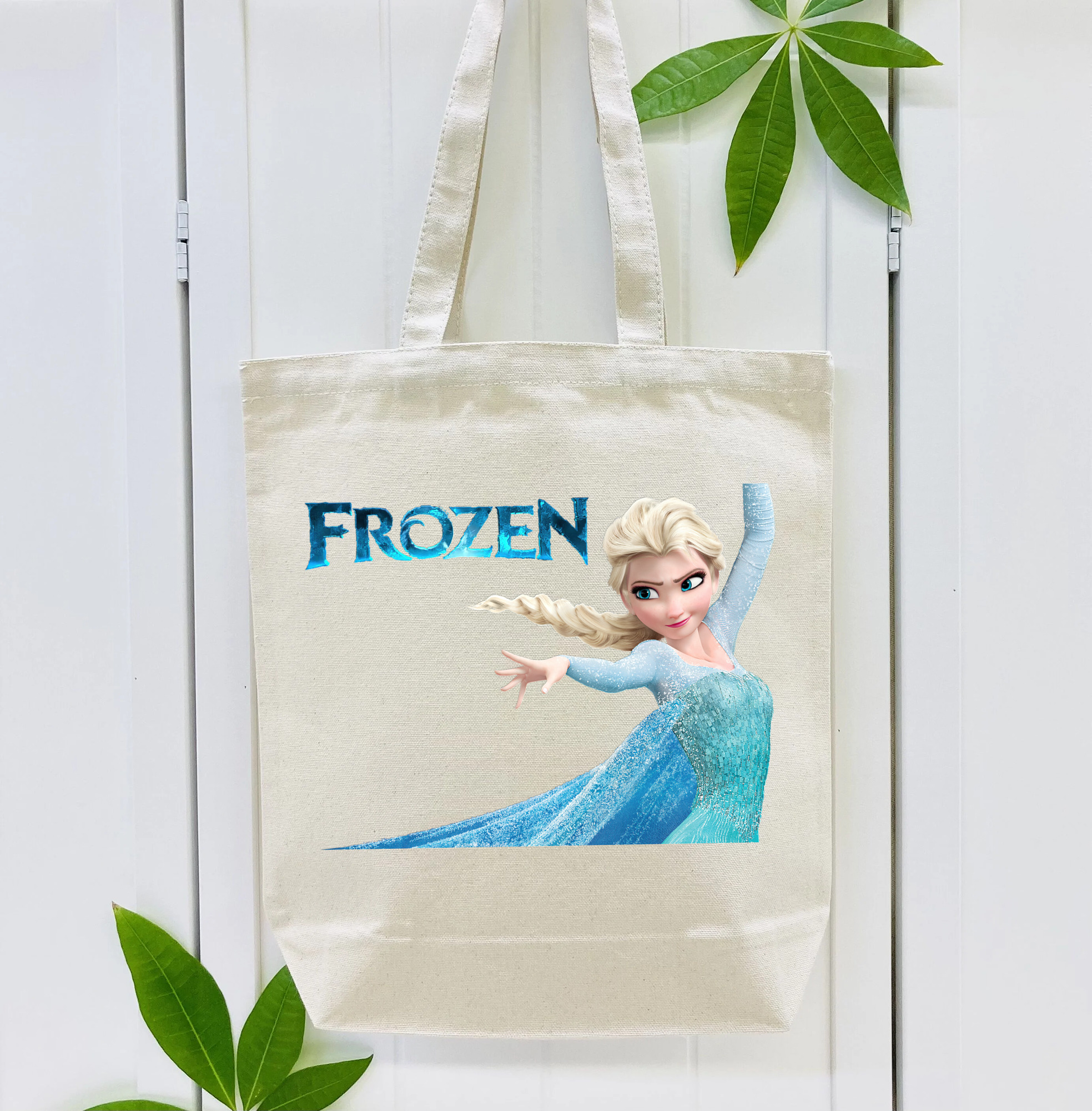 アナと雪の女王 アンナ エルサ Frozen Anna Elsa 縦型キャンバス生地手提げバッグ　トートバッグ