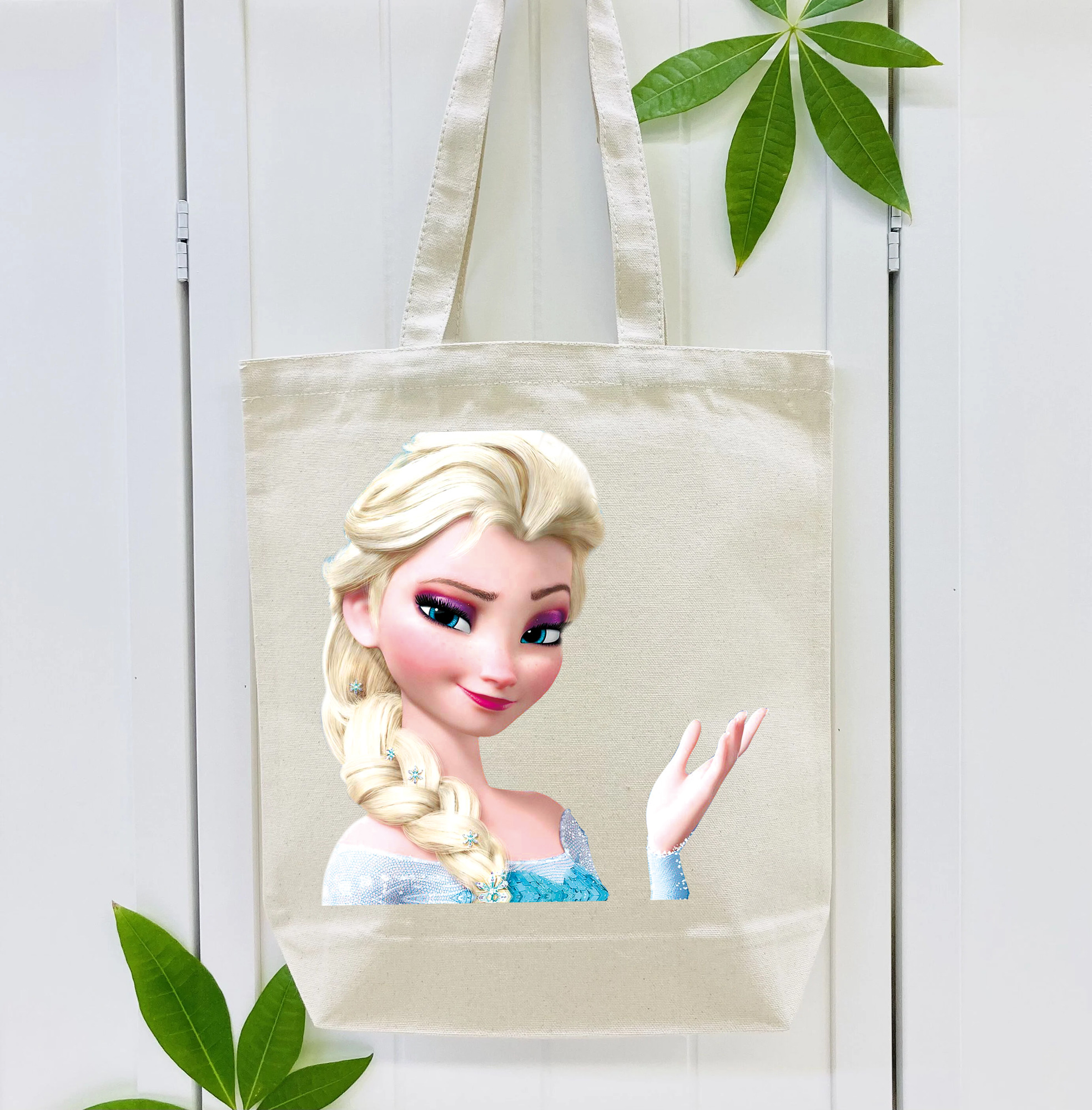アナと雪の女王 アンナ エルサ Frozen Anna Elsa 縦型キャンバス生地手提げバッグ　トートバッグ