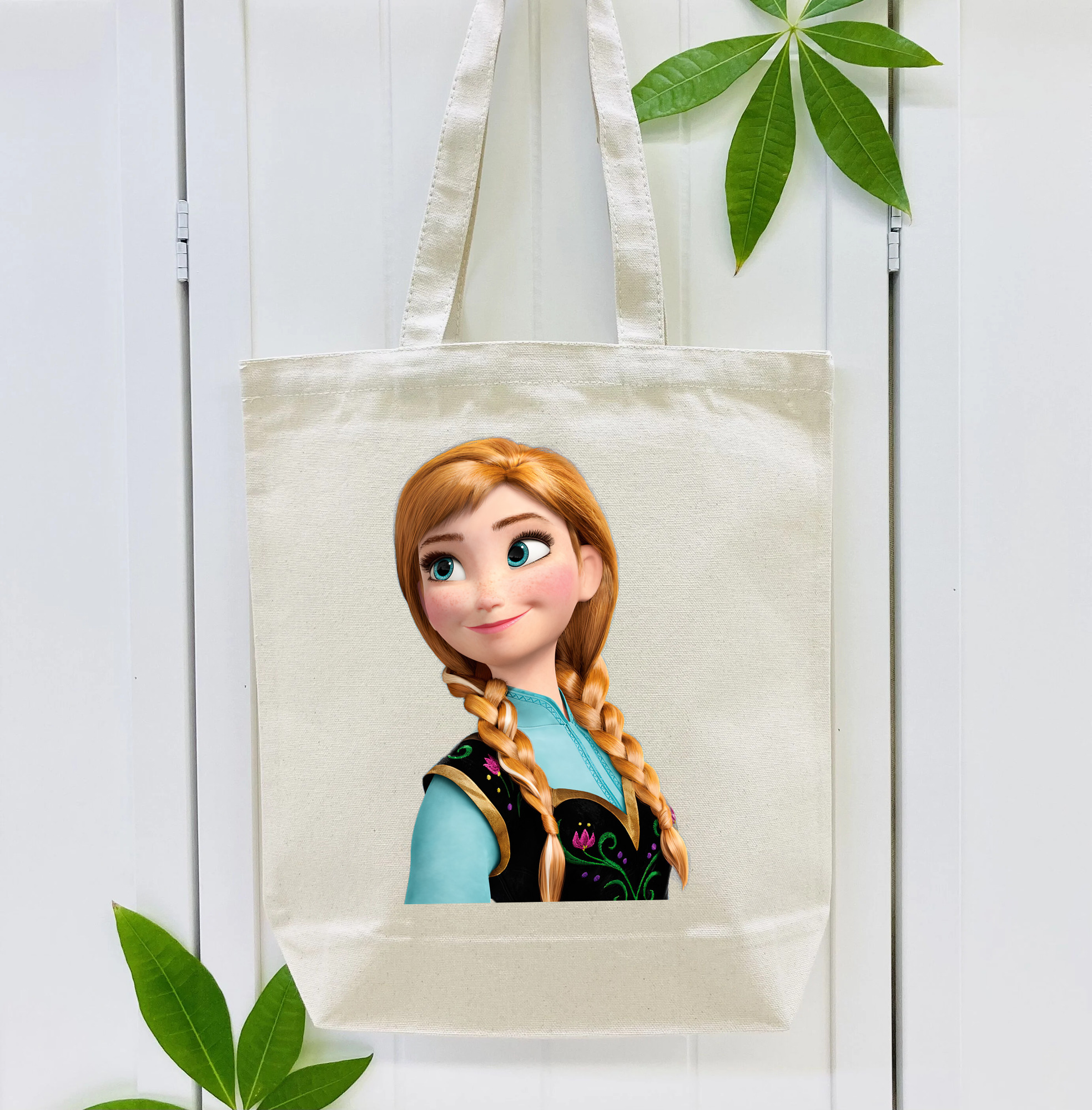アナと雪の女王 アンナ エルサ Frozen Anna Elsa 縦型キャンバス生地手提げバッグ　トートバッグ