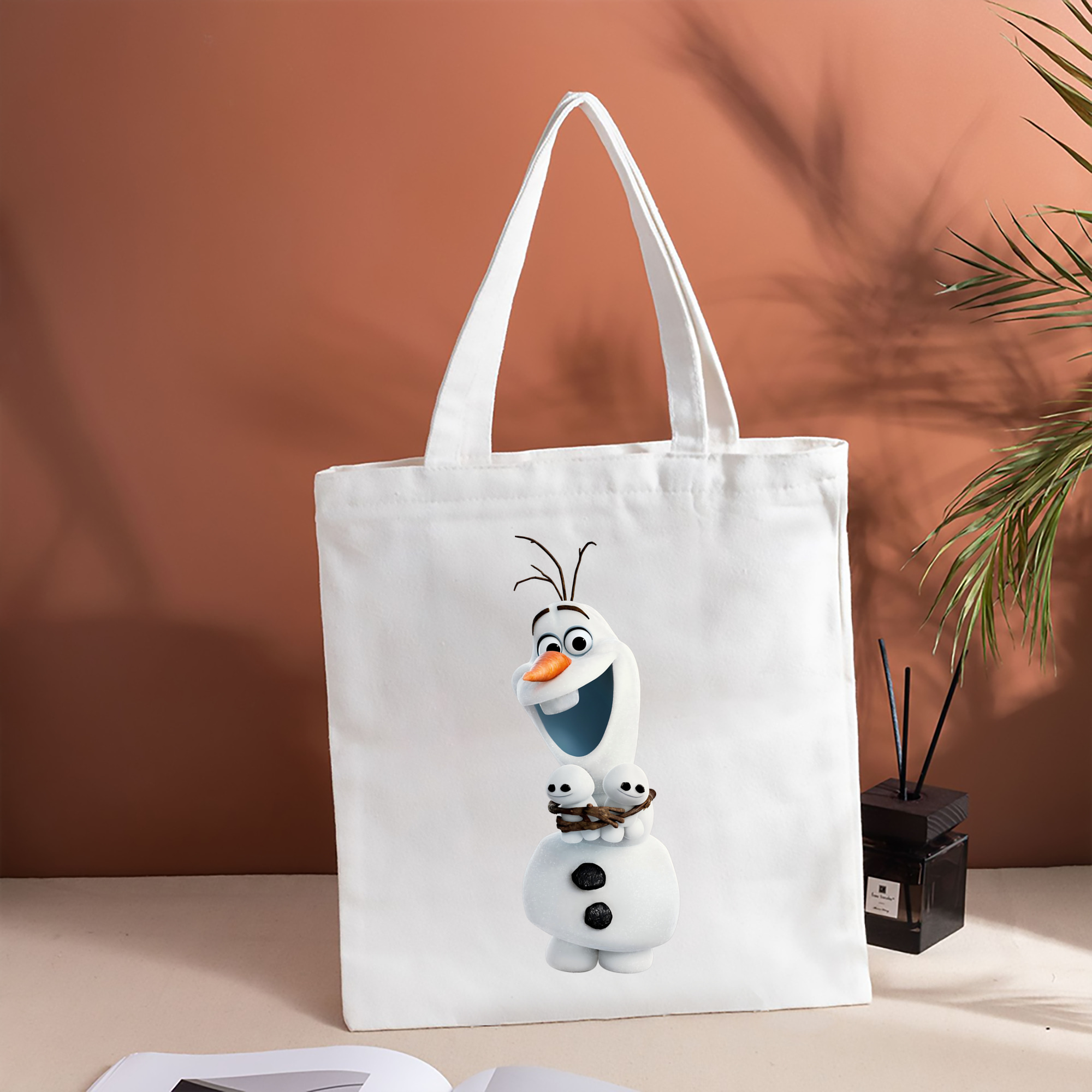 アナと雪の女王 アンナ エルサ Frozen Anna Elsa 縦型キャンバス生地手提げバッグ　トートバッグ