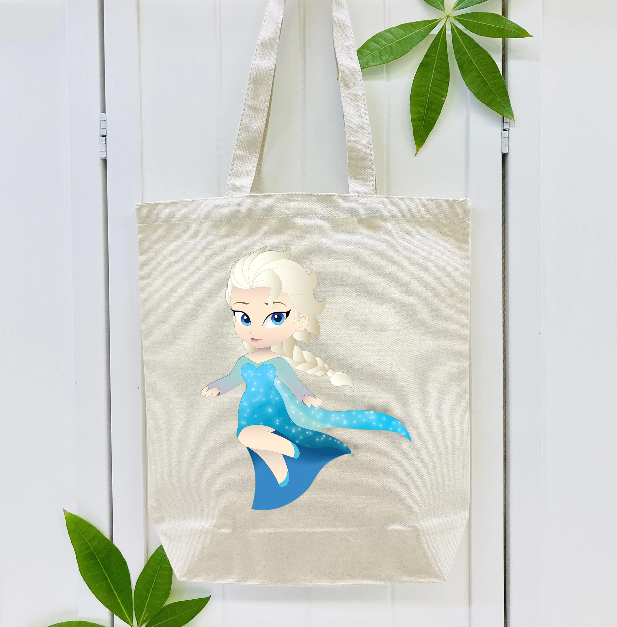 アナと雪の女王 アンナ エルサ Frozen Anna Elsa 縦型キャンバス生地手提げバッグ　トートバッグ