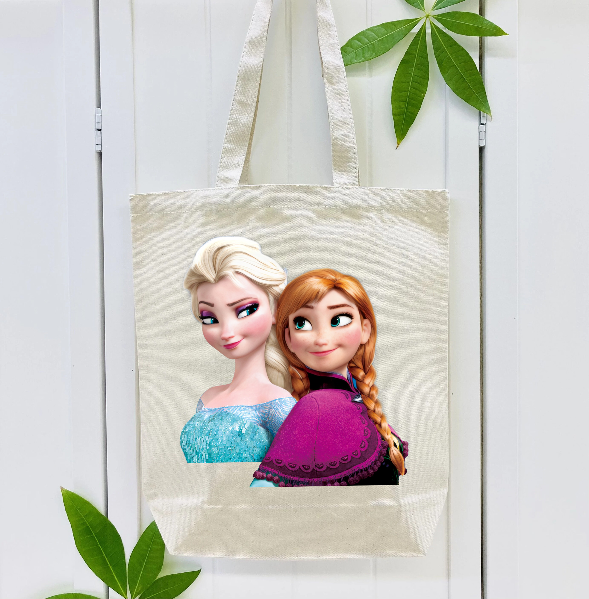 アナと雪の女王 アンナ エルサ Frozen Anna Elsa 縦型キャンバス生地手提げバッグ　トートバッグ