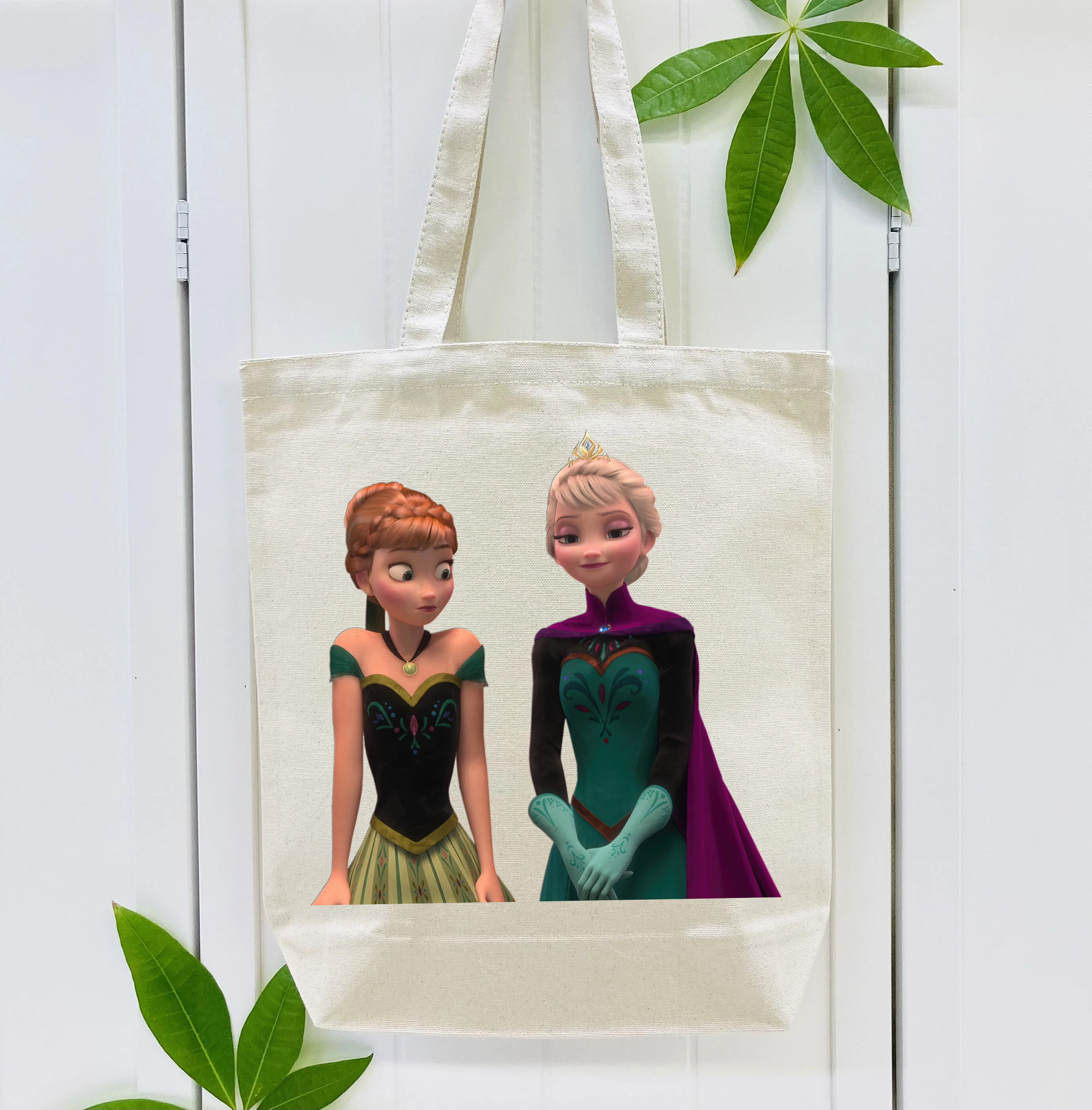 アナと雪の女王 アンナ エルサ Frozen Anna Elsa 縦型キャンバス生地手提げバッグ　トートバッグ