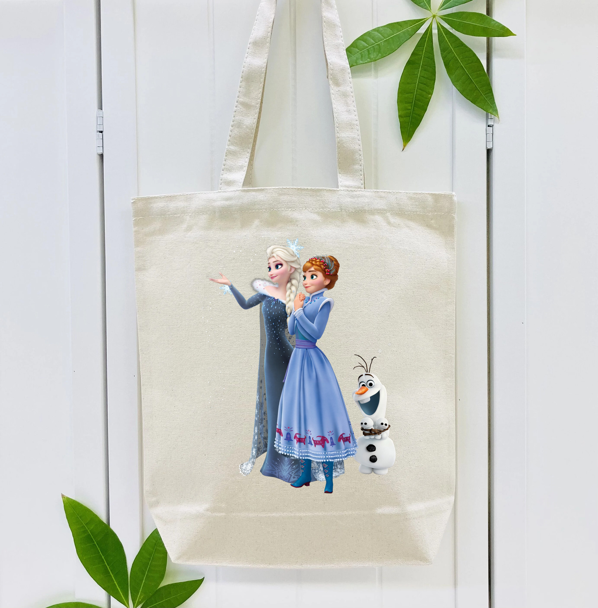 アナと雪の女王 アンナ エルサ Frozen Anna Elsa 縦型キャンバス生地手提げバッグ　トートバッグ