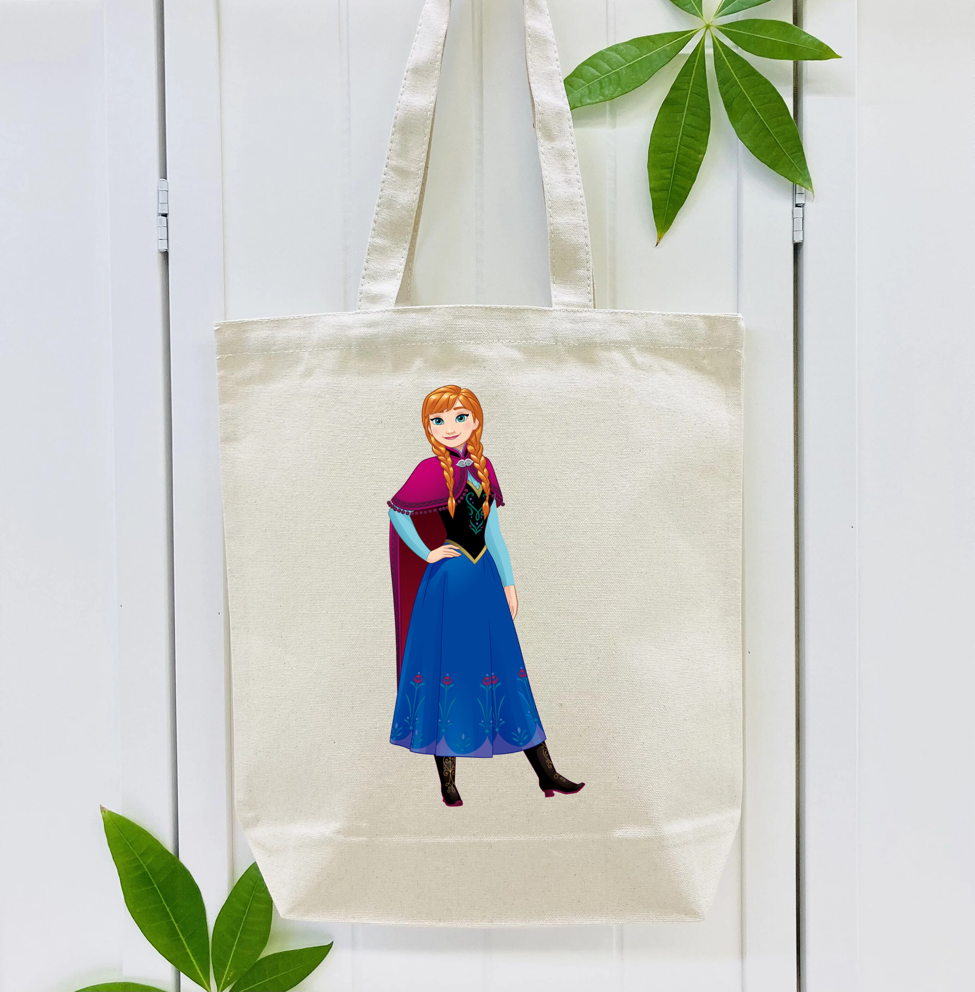 アナと雪の女王 アンナ エルサ Frozen Anna Elsa 縦型キャンバス生地手提げバッグ　トートバッグ